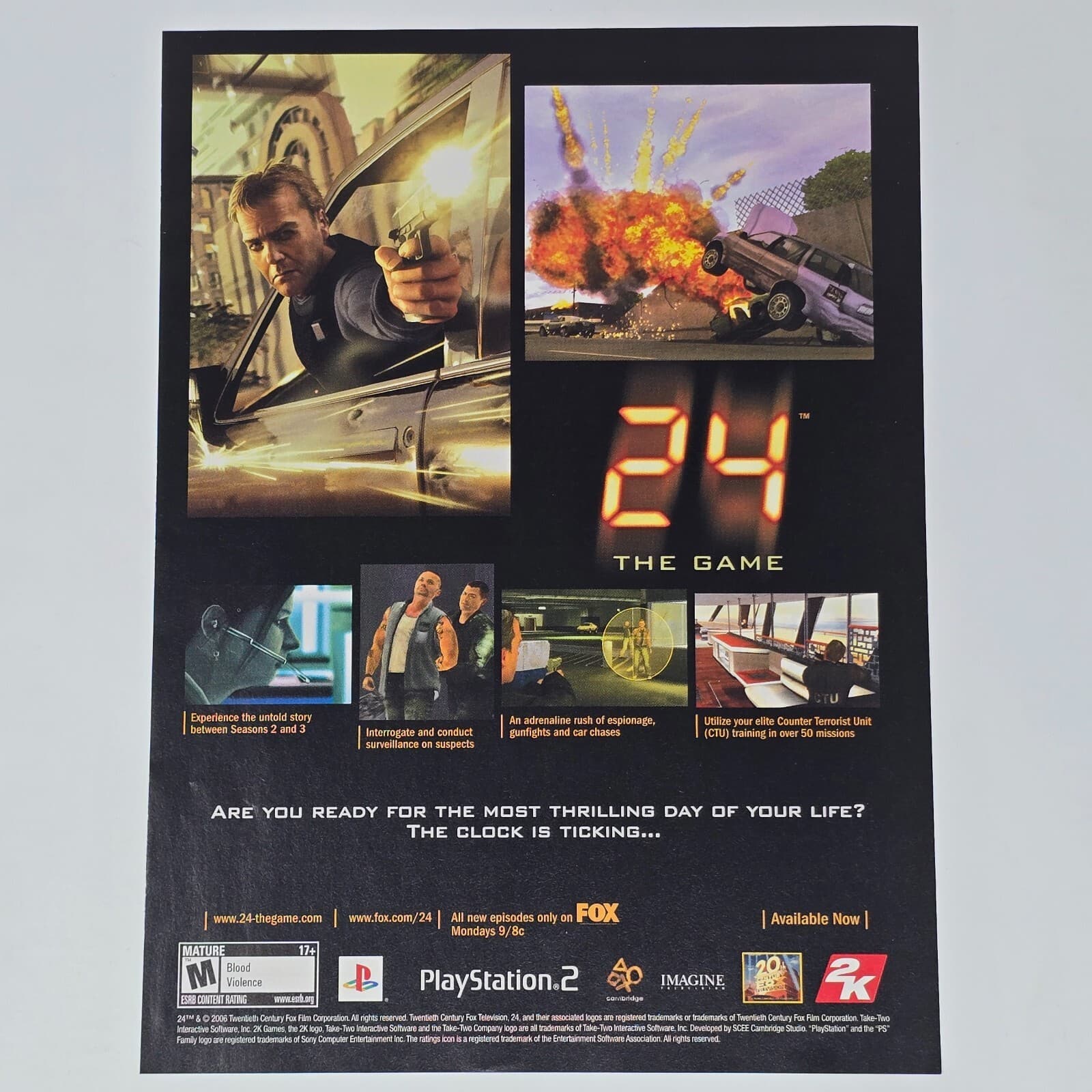 24: The Game PlayStation 2 PS2 Are You Ready Print Ad/Poster Promo Art
