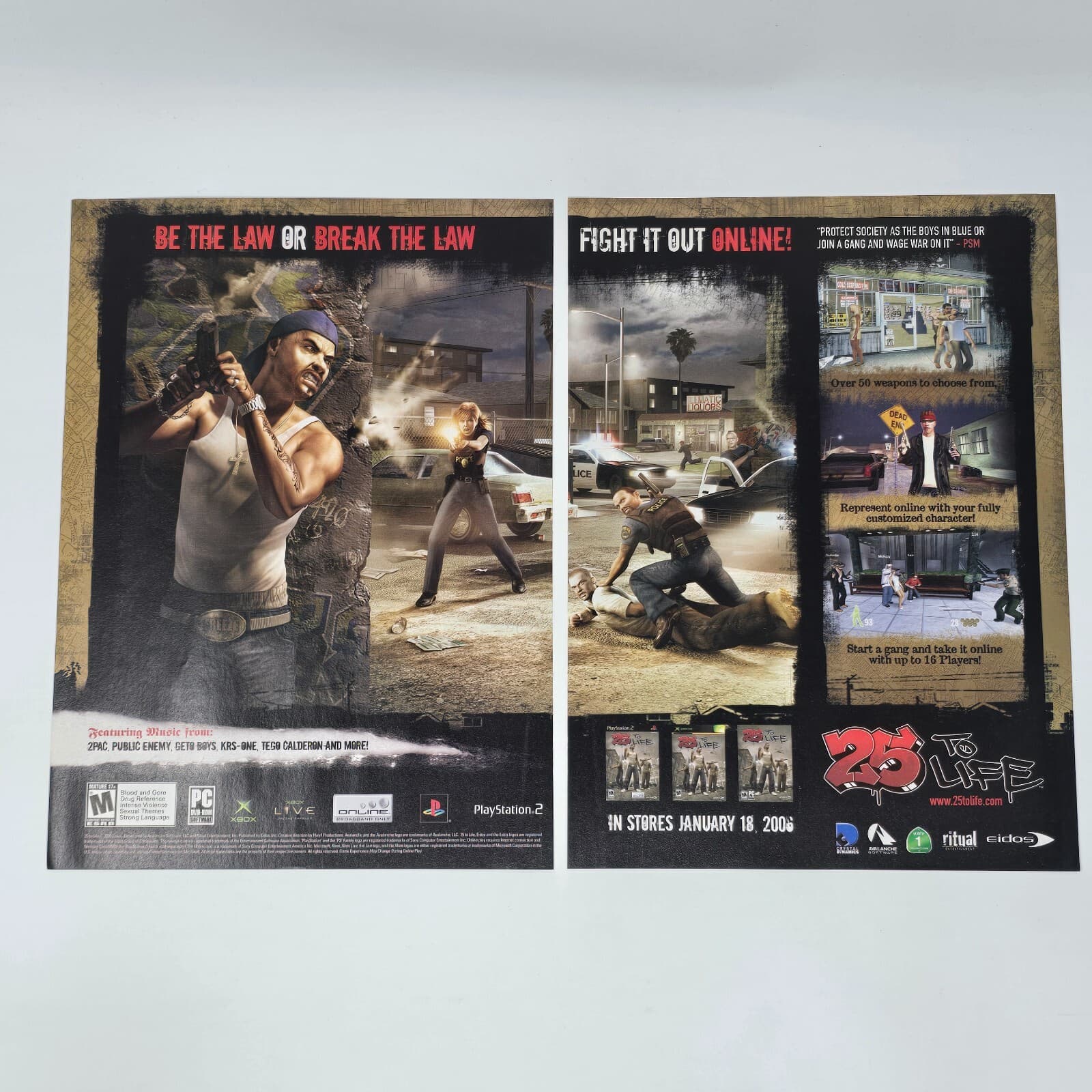 25 to Life Xbox PS2 PC Be or Break Print Ad/Poster Promo Art