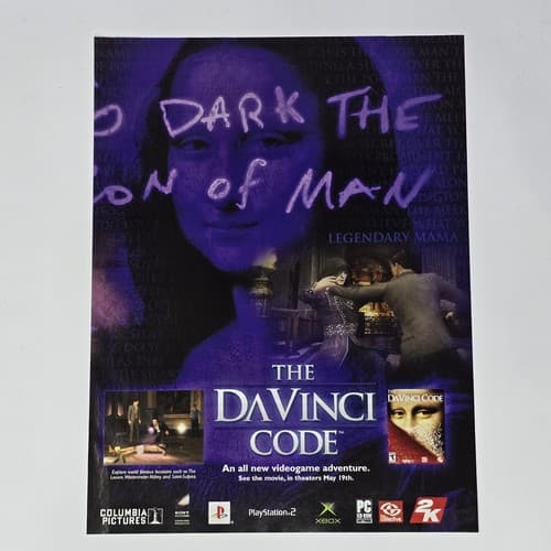 The DaVinci Code PS2 Xbox PC 2K Print Ad/Poster Official Promo Art