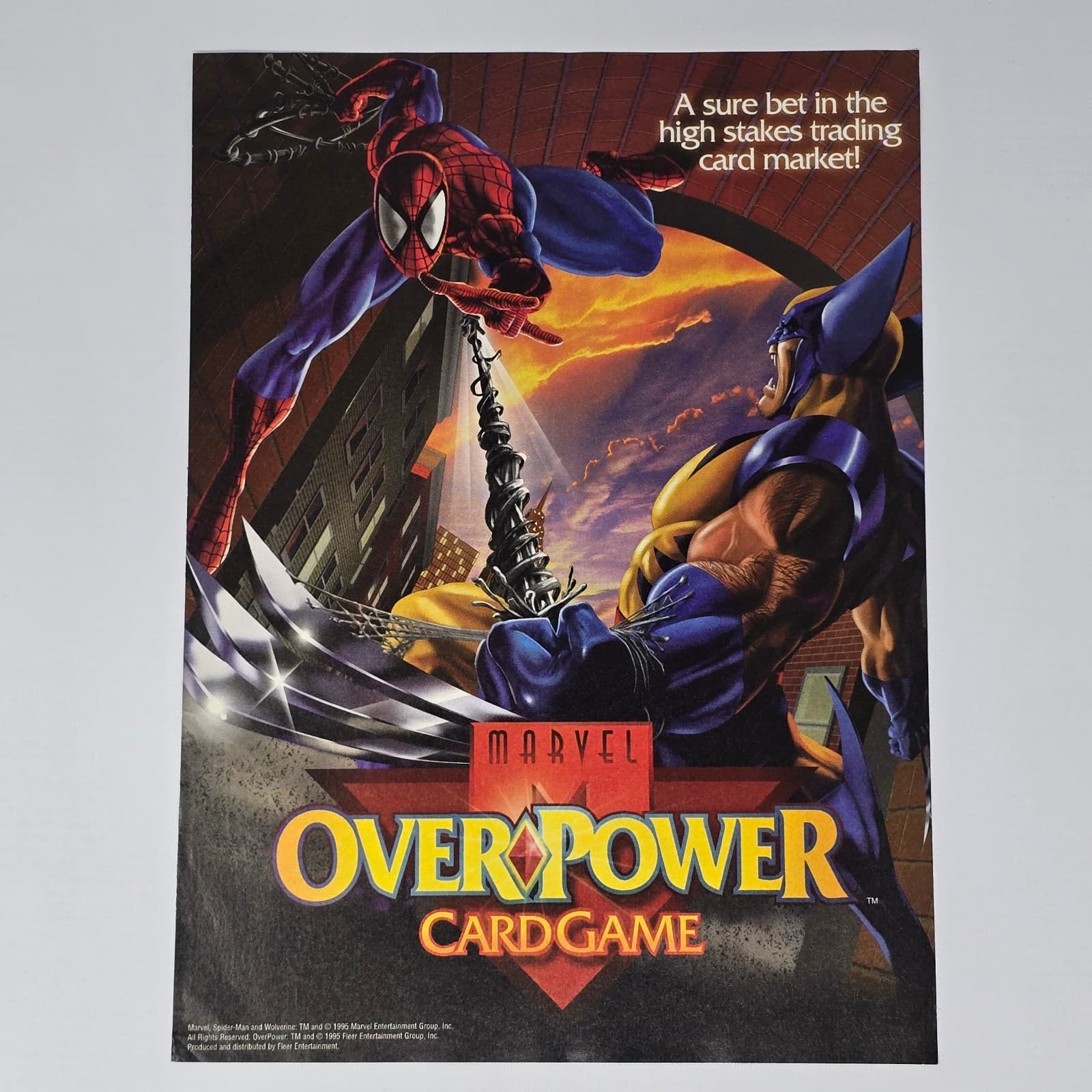 Marvel Over Power Card Game Spider-Man Wolverine Print Ad/Poster Promo Art