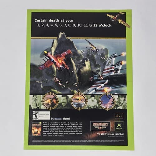 Crimson Skies Certain Death Xbox Live Print Ad/Poster Official Promo Art