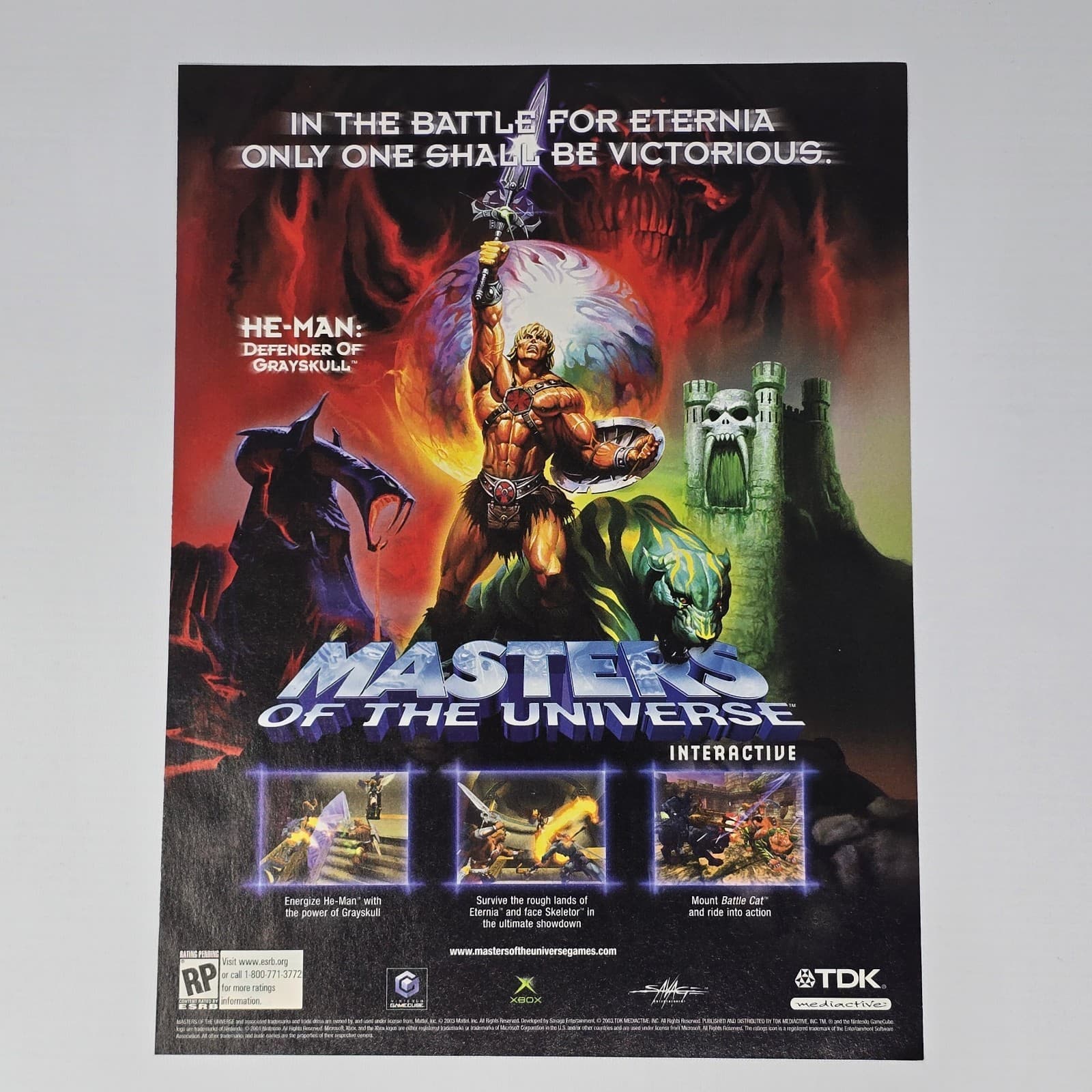 Masters of the Universe GameCube Xbox He-Man Battle Print Ad/Poster Promo Art