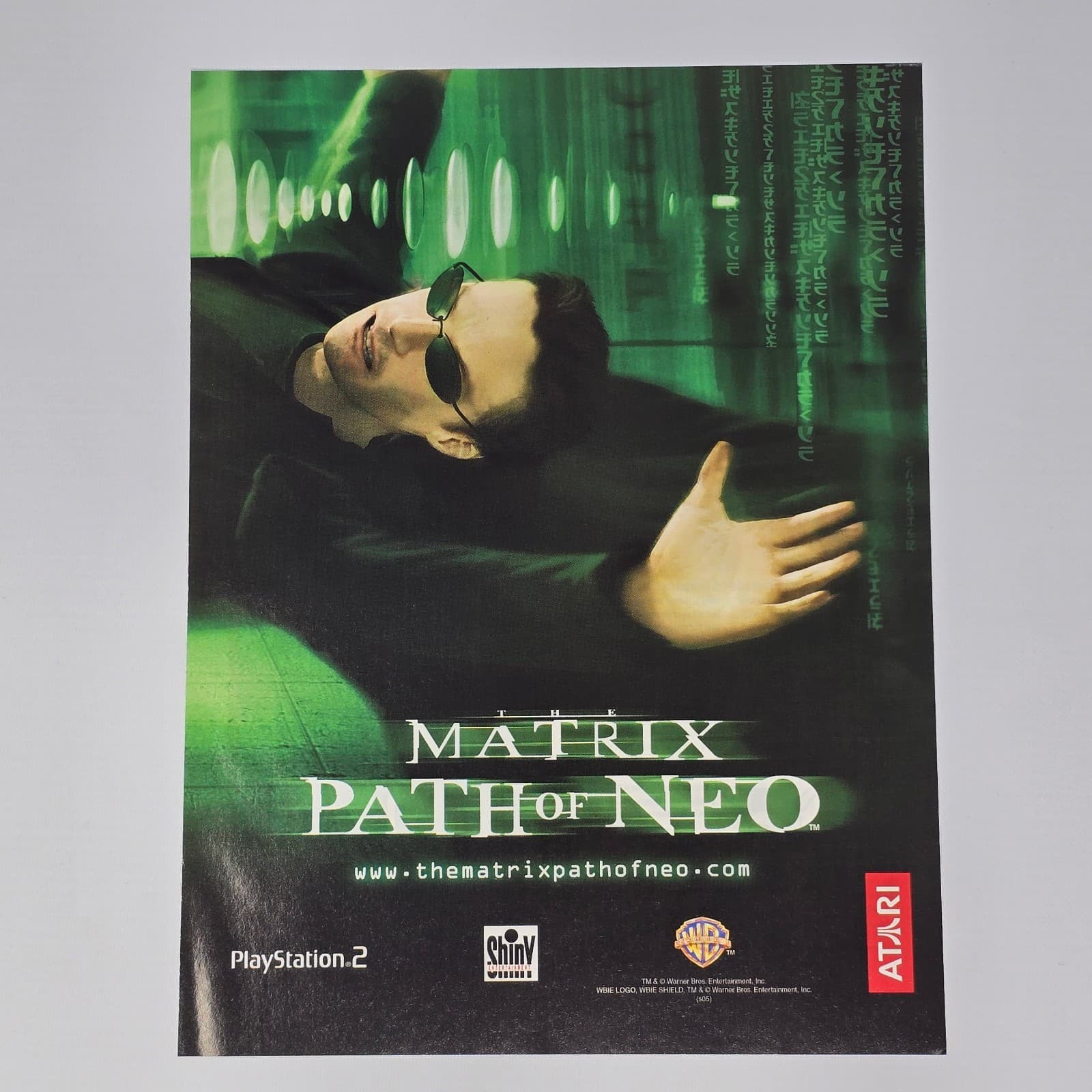 The Matrix Path of Neo PlayStation 2 PS2 Bullet Dodge Print Ad/Poster Promo Art