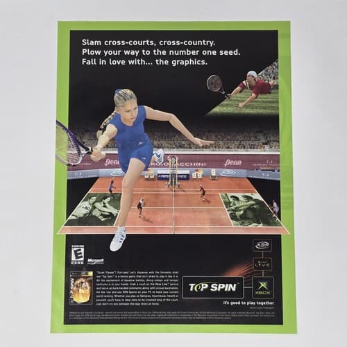 Top Spin Anna Kournikova Xbox Live Print Ad/Poster Official Promo Art