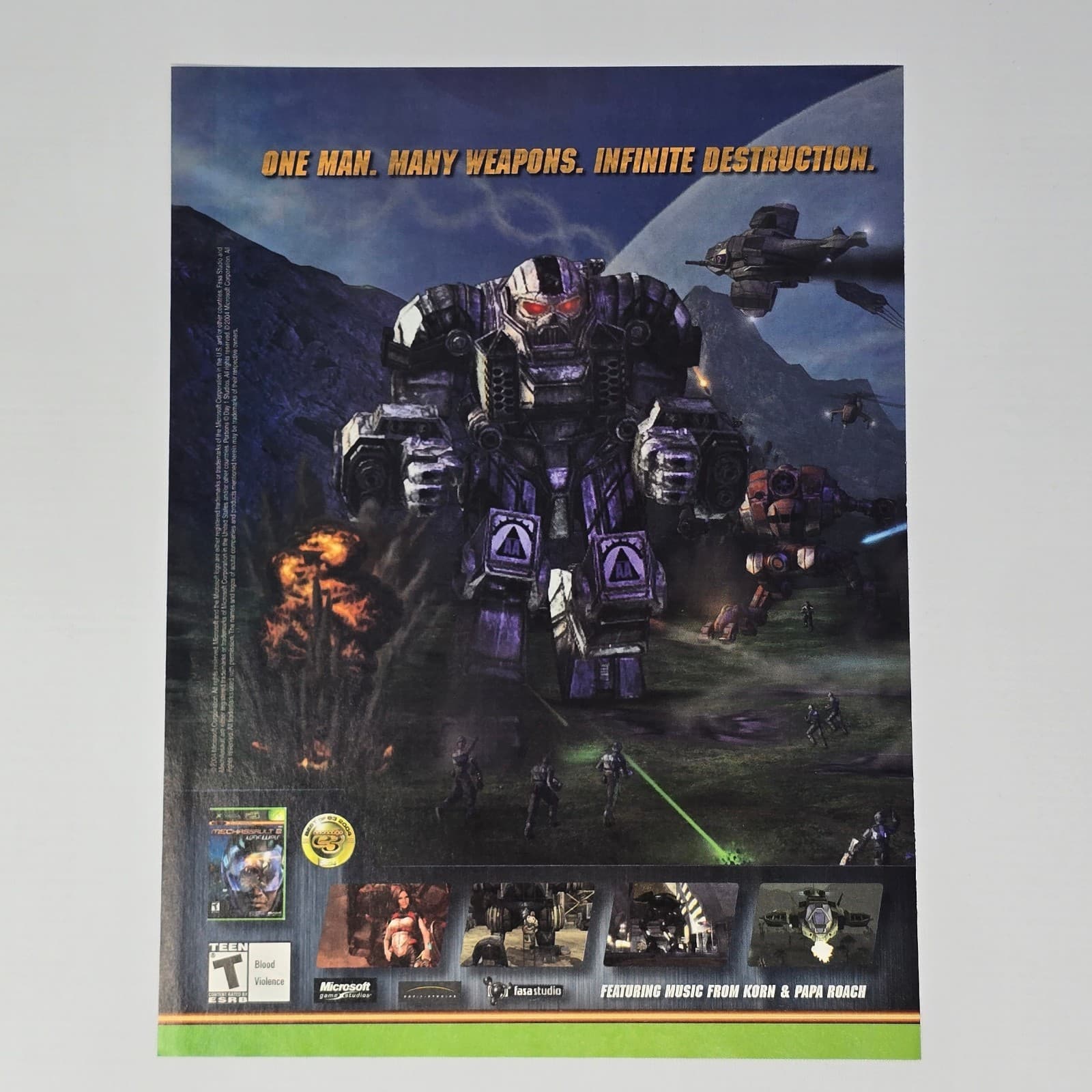 MechAssault 2 Lone Wolf Xbox One Man Print Ad/Poster Promo Art