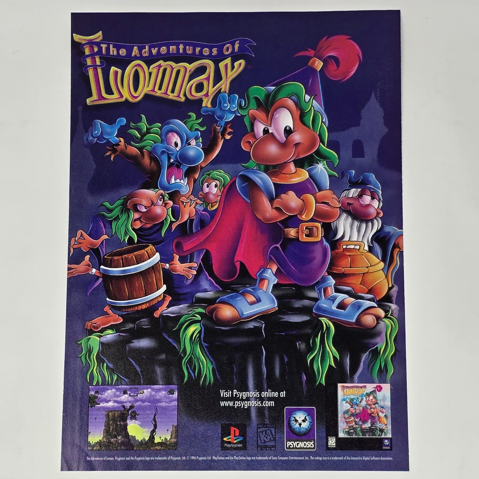 The Adventures of Lomax PlayStation 1 PS1 Stance Print Ad/Poster Promo Art