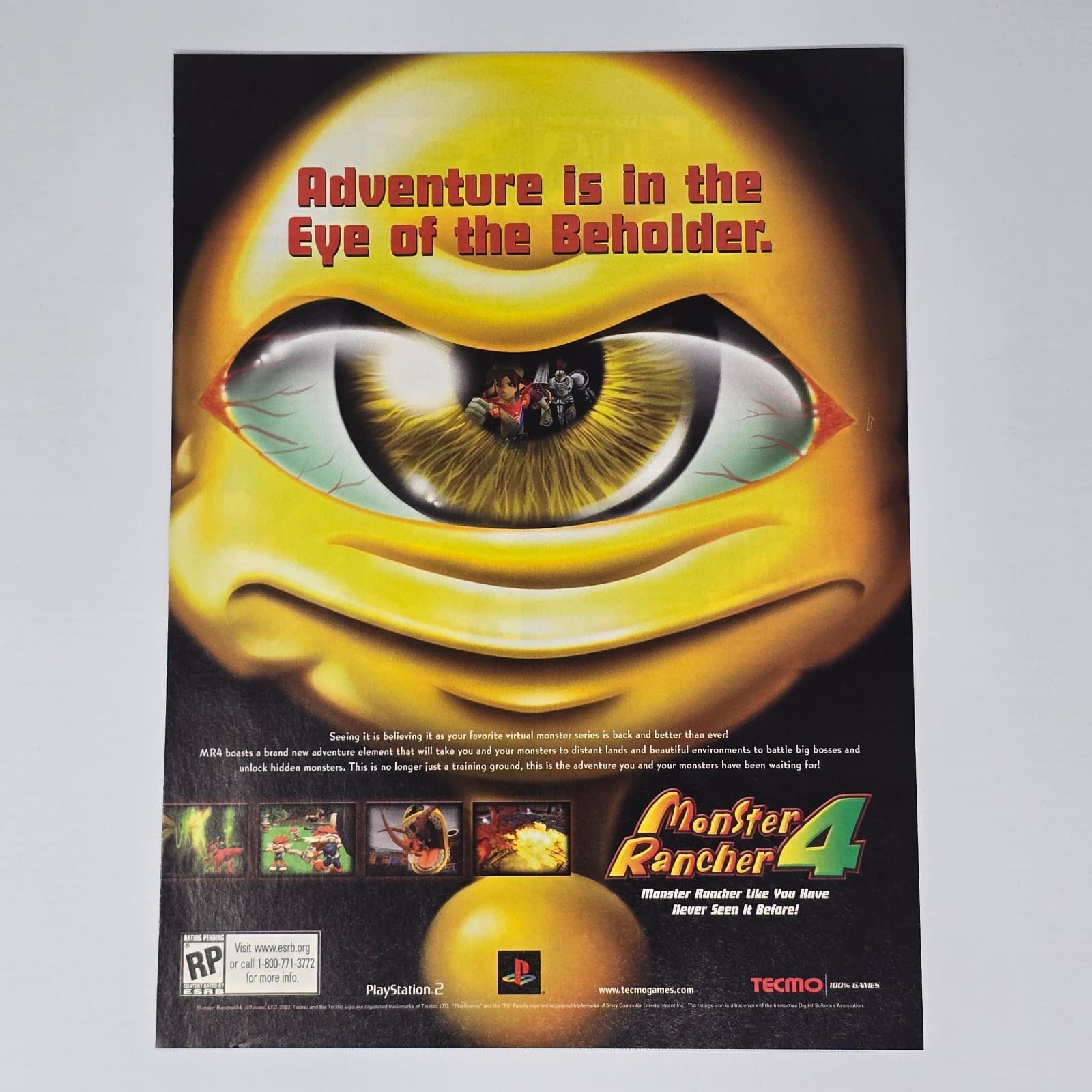Monster Rancher 4 PlayStation 2 PS2 Beholder Print Ad/Poster Promo Art