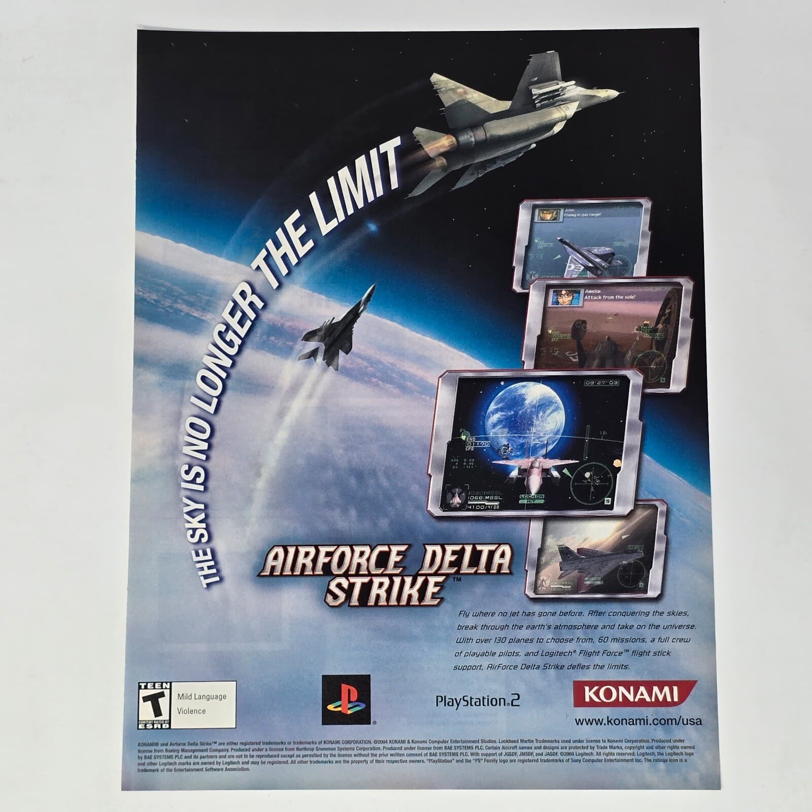 AirForce Delta Strike PlayStation 2 PS2 Limit Print Ad/Poster Promo Art