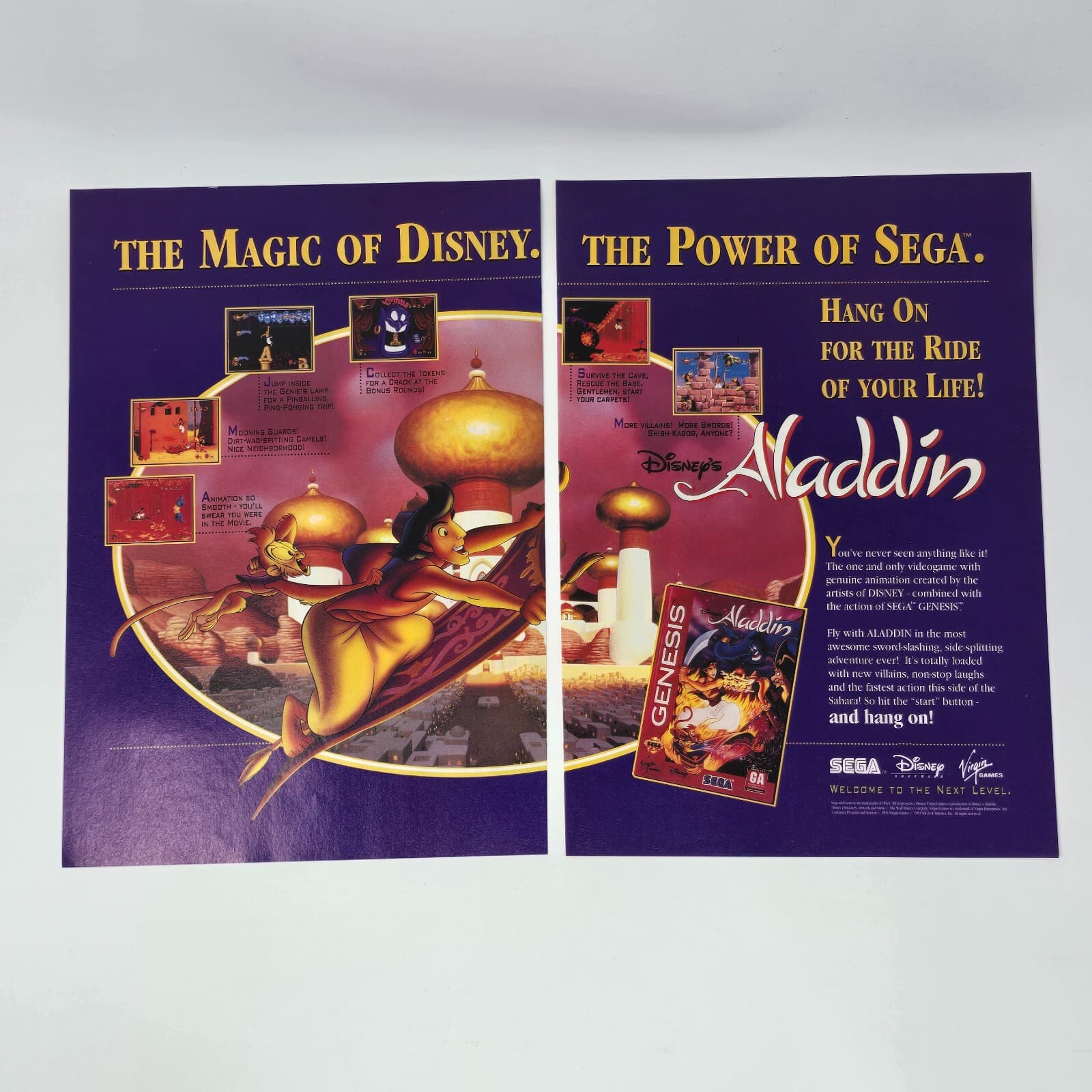 Aladdin Sega Genesis Magic Power Print Ad/Poster Promo Art