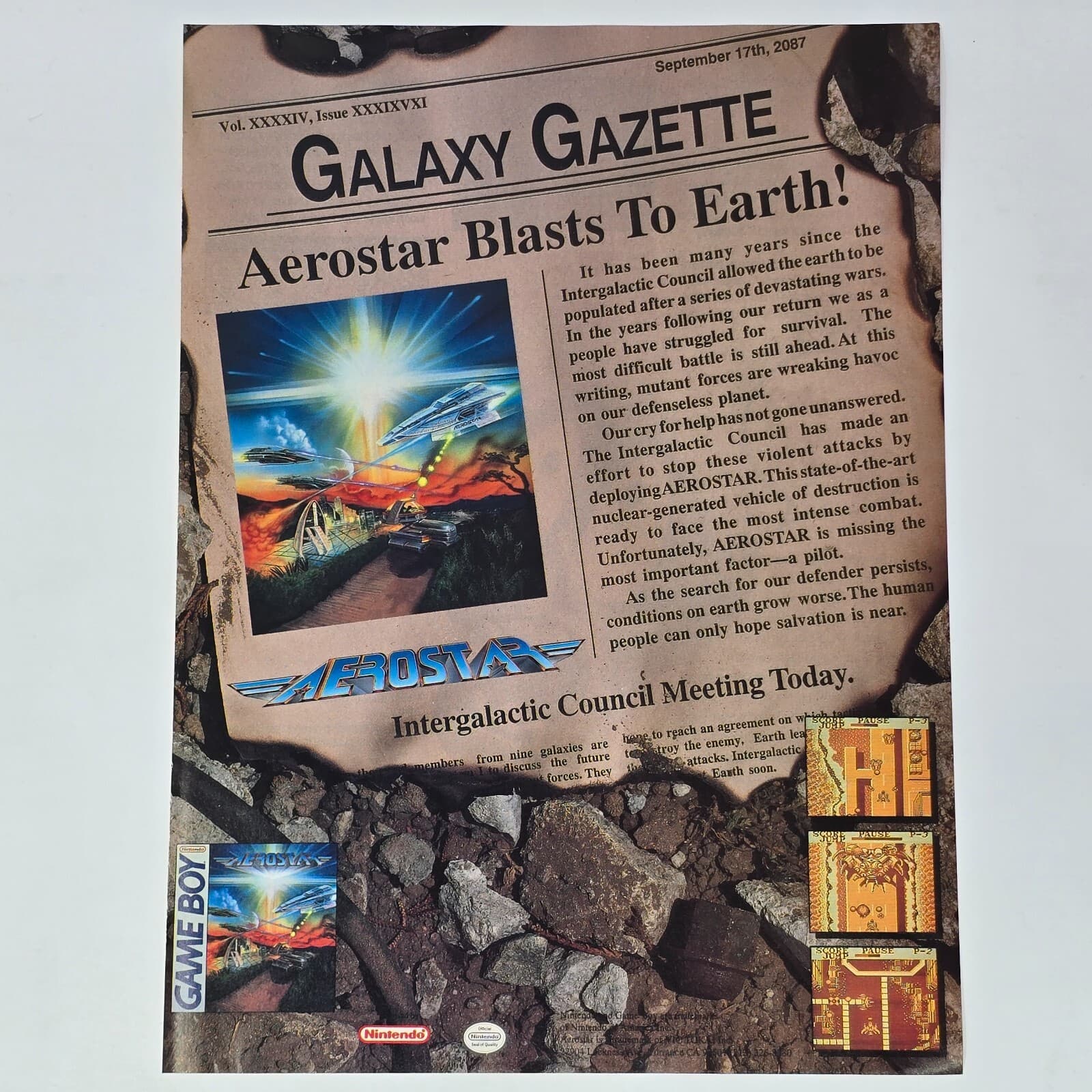 Aerostar Nintendo GameBoy Galaxy Print Ad/Poster Promo Art