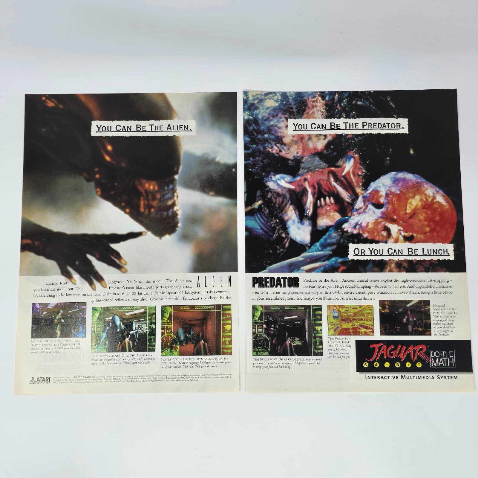 Alien vs Predator Atari Jaguar Be Lunch Print Ad/Poster Promo Art