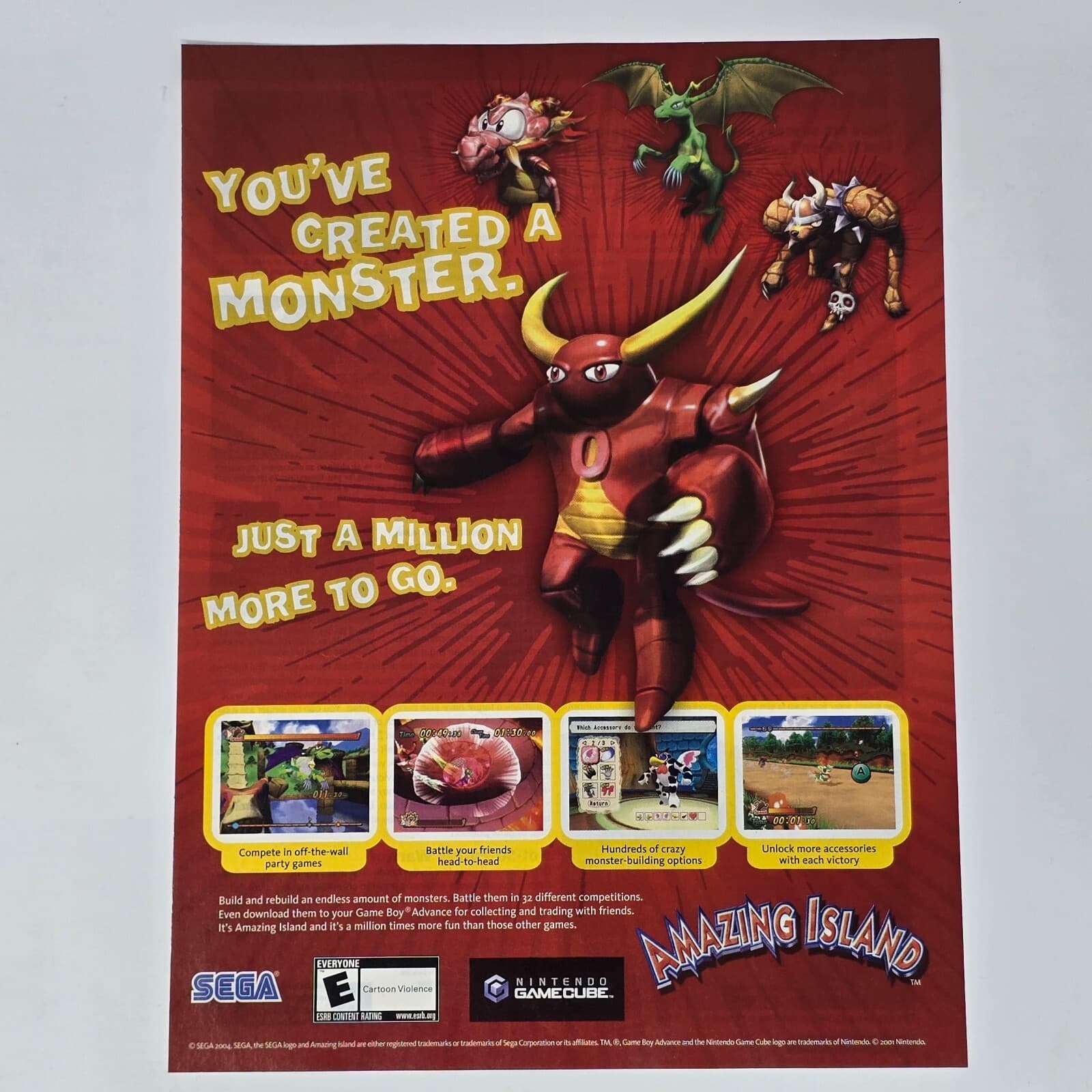 Amazing Island Nintendo GameCube Sega Million More Print Ad/Poster Promo Art