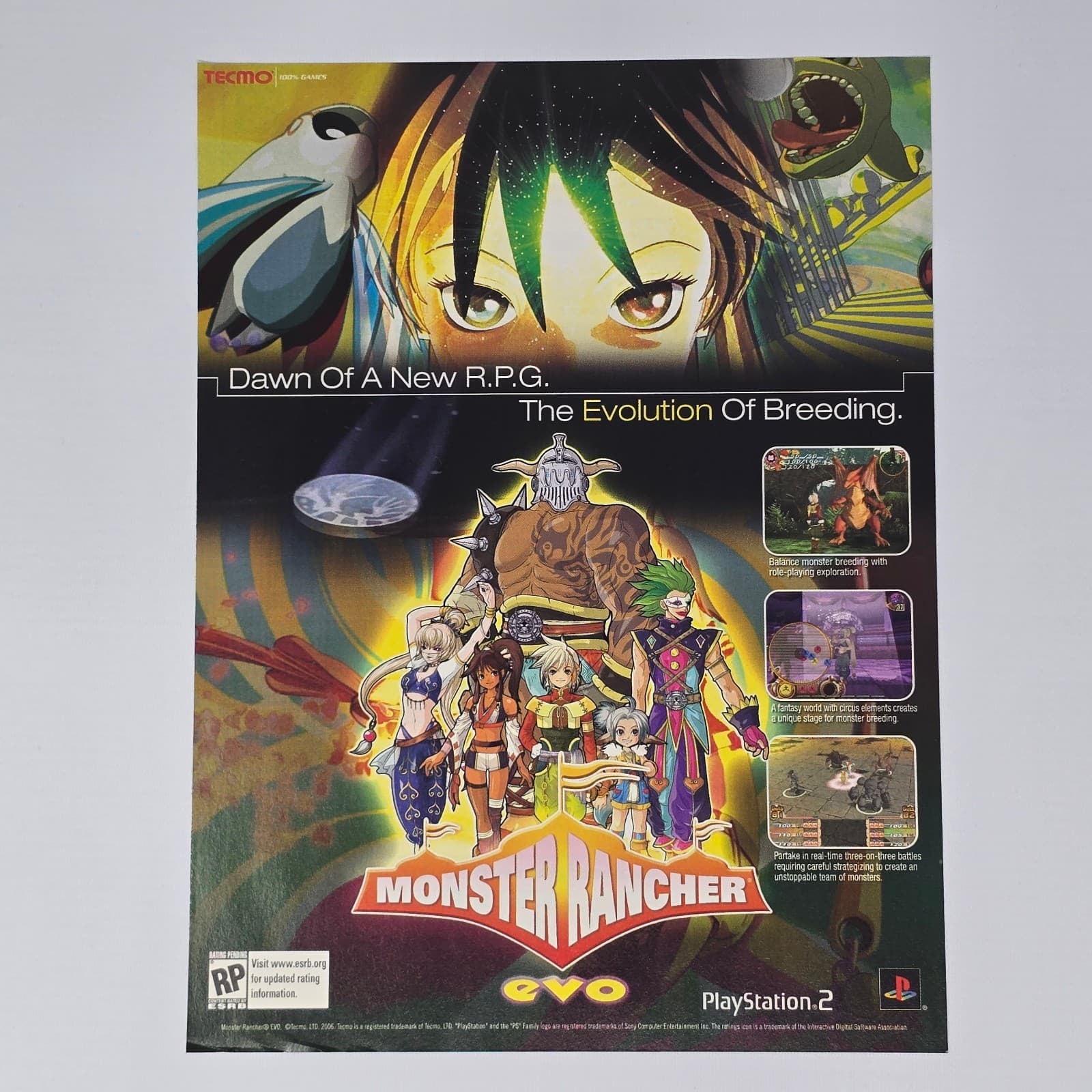 Monster Rancher Evo PlayStation 2 PS2 Evolution Print Ad/Poster Promo Art