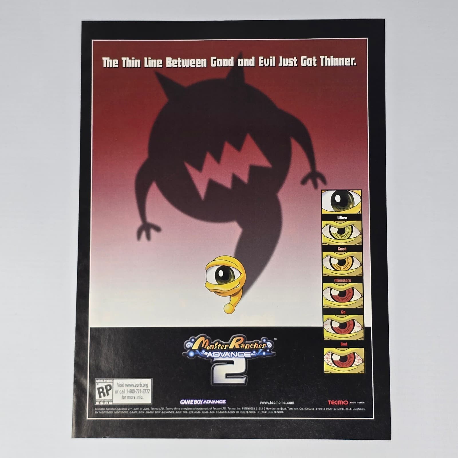 Monster Rancher Advance 2 GameBoy Advance Good Evil Print Ad/Poster Promo Art