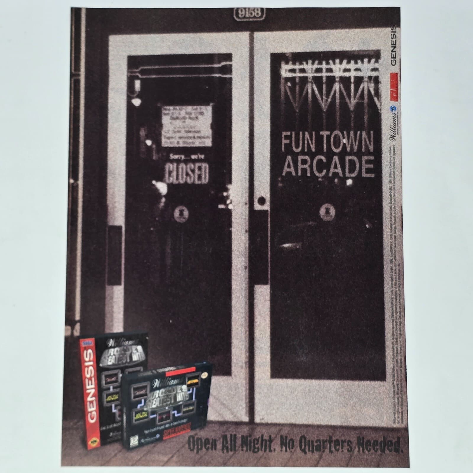 Arcade's Greatest Hits Williams Genesis SNES Funtown Print Ad/Poster Promo Art