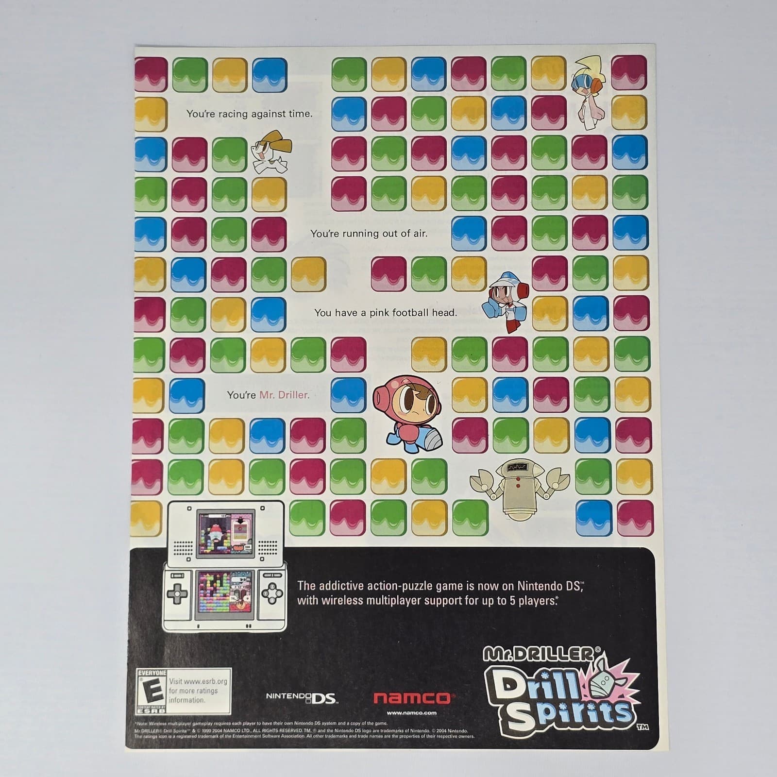 Mr Driller Drill Spirits Nintendo DS Race Against Time Print Ad/Poster Promo Art