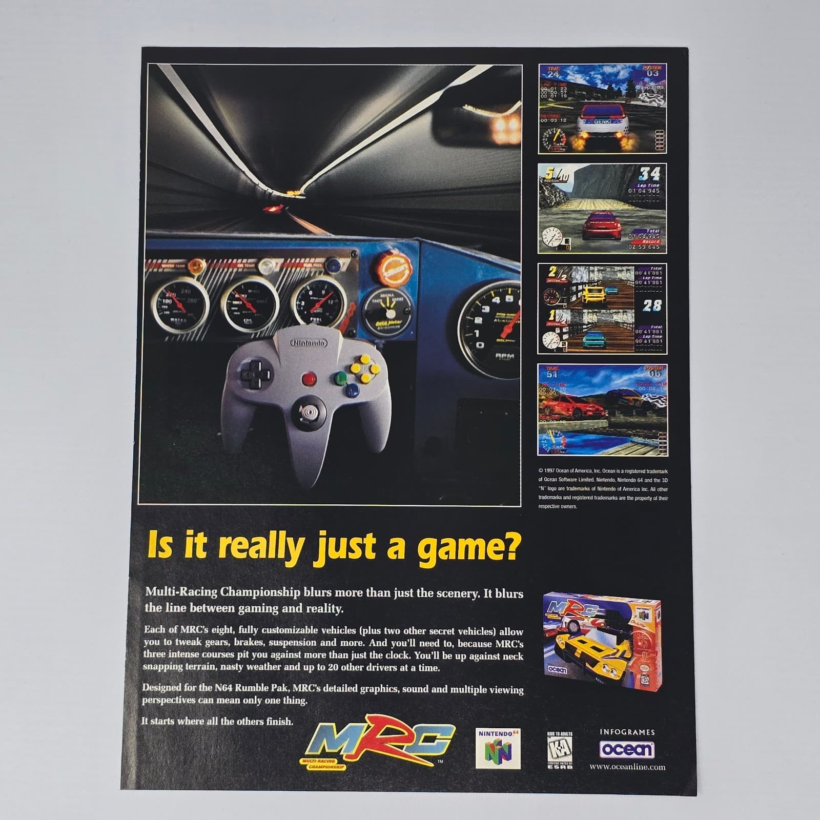 MRC Multi-Racing Championship Nintendo64 N64 Scenery Print Ad/Poster Promo Art