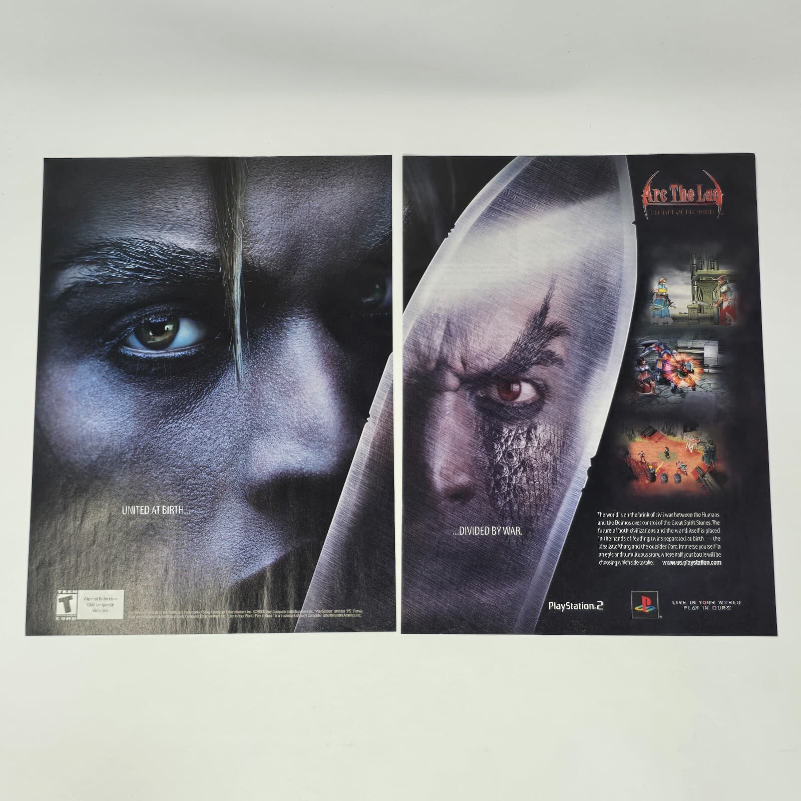 Arc the Lad Twilight of the Spirits PS2 United Print Ad/Poster Promo Art