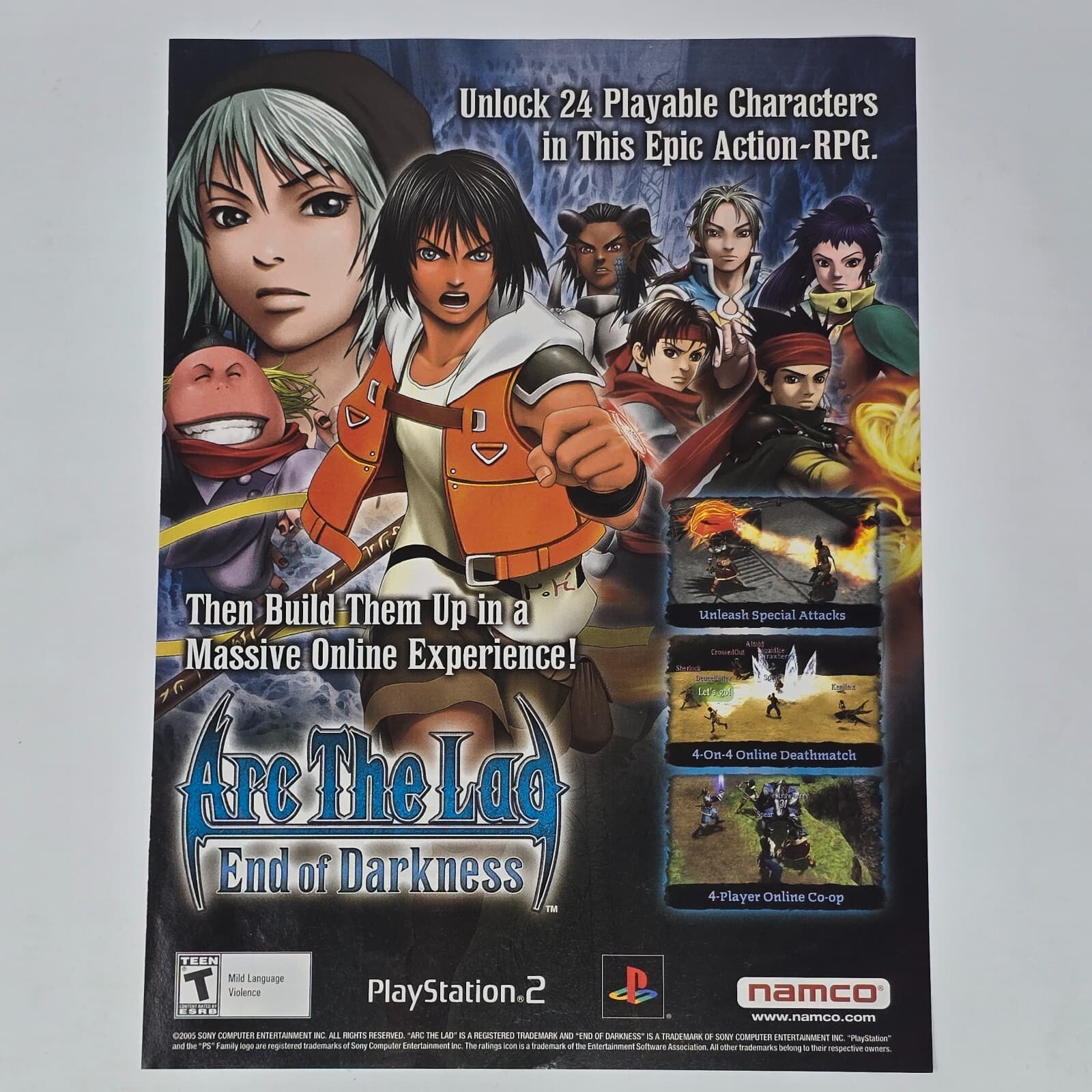 Arc the Lad End of Darkness PlayStation 2 PS2 Unlock Print Ad/Poster Promo Art