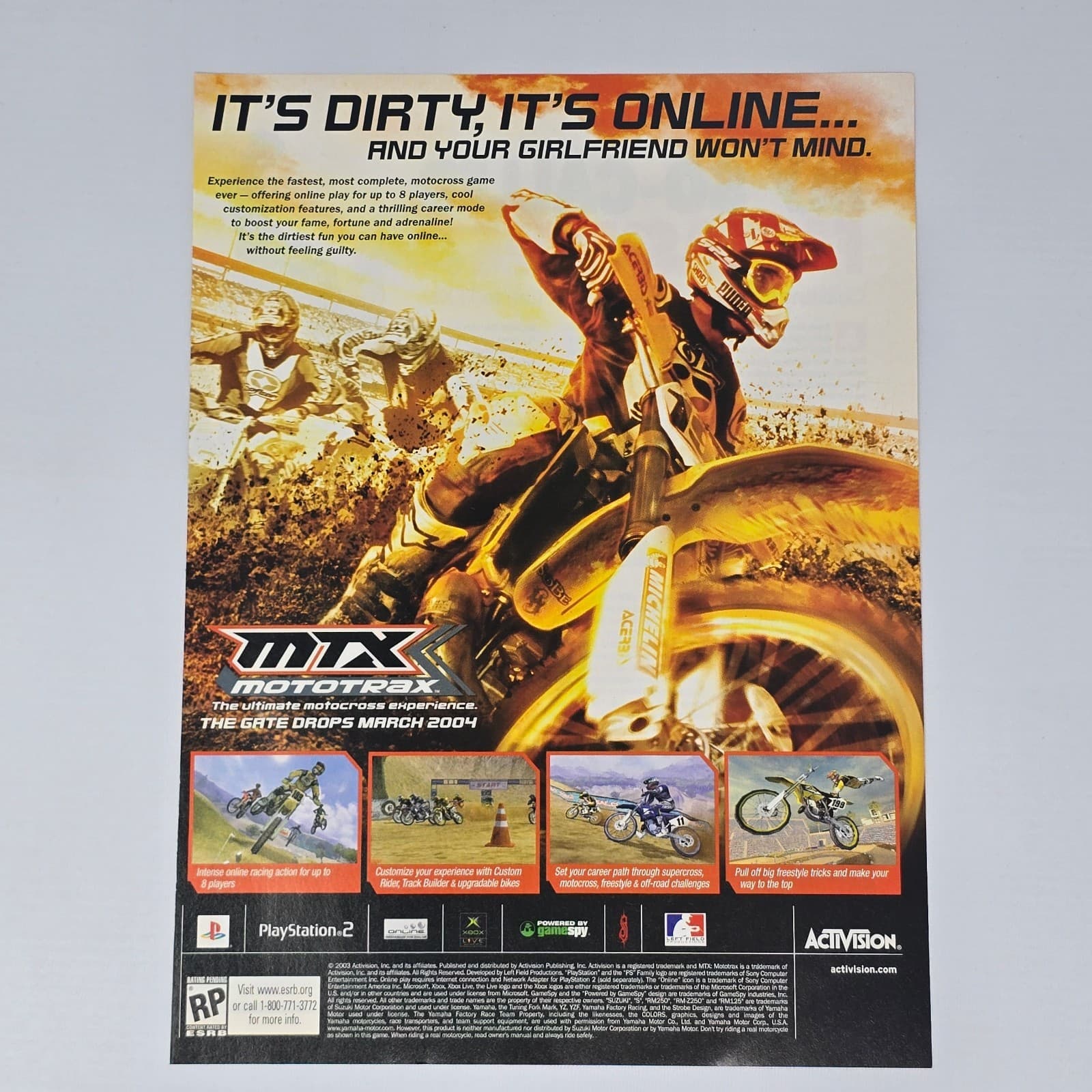 MTX Mototrax PlayStation 2 PS2 Xbox Girlfriend Print Ad/Poster Promo Art