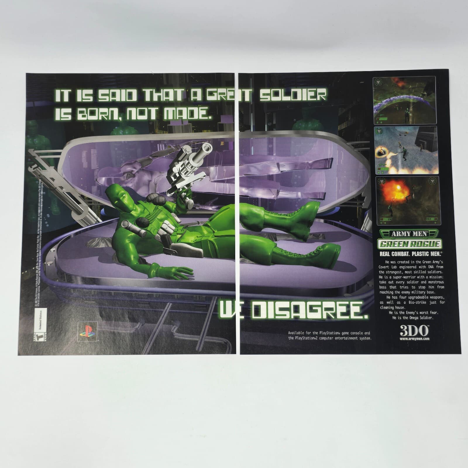 Army Men Green Rogue PlayStation 1 2 PS1 PS2 Disagree Print Ad/Poster Promo Art