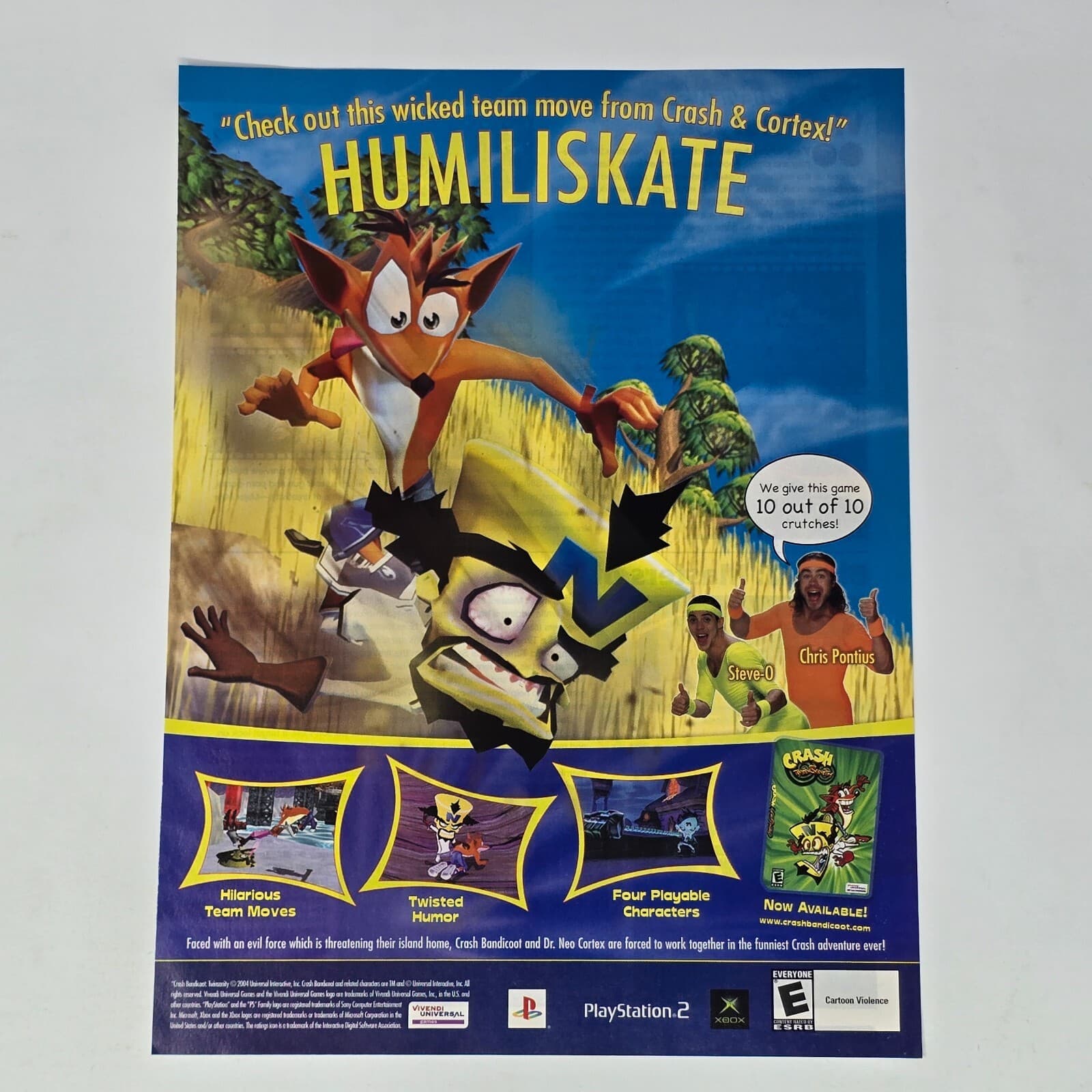 Crash TwinSanity PlayStation 2 PS2 Xbox Humiliskate Print Ad/Poster Art