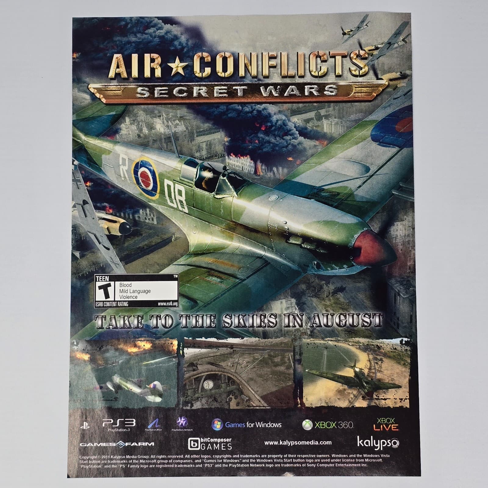 Air Conflicts Secret Wars PlayStation 3 PS3 Xbox 360 August Print Ad/Poster
