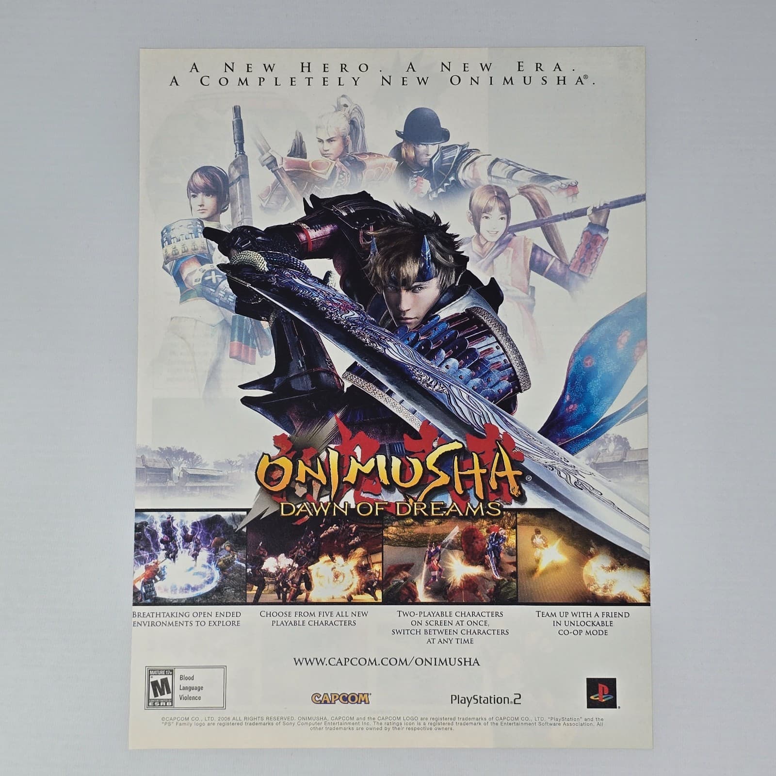 Onimusha Dawn of Dreams PlayStation 2 PS2 New Hero Print Ad/Poster Promo Art