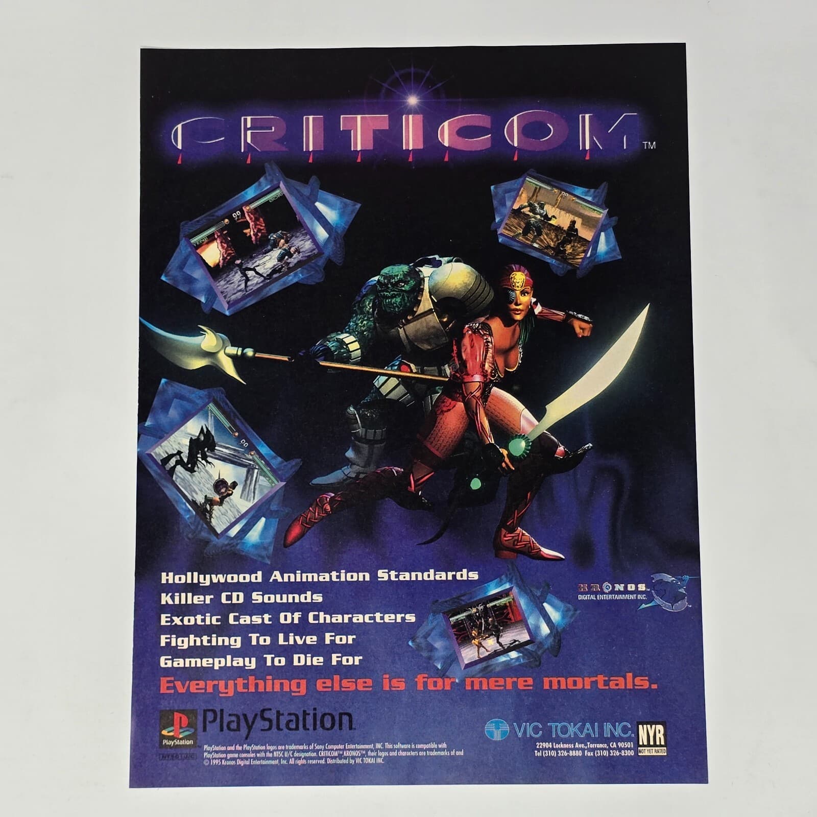 Crtiticom PlayStation 1 PS1 Mere Mortals Print Ad/Poster Art