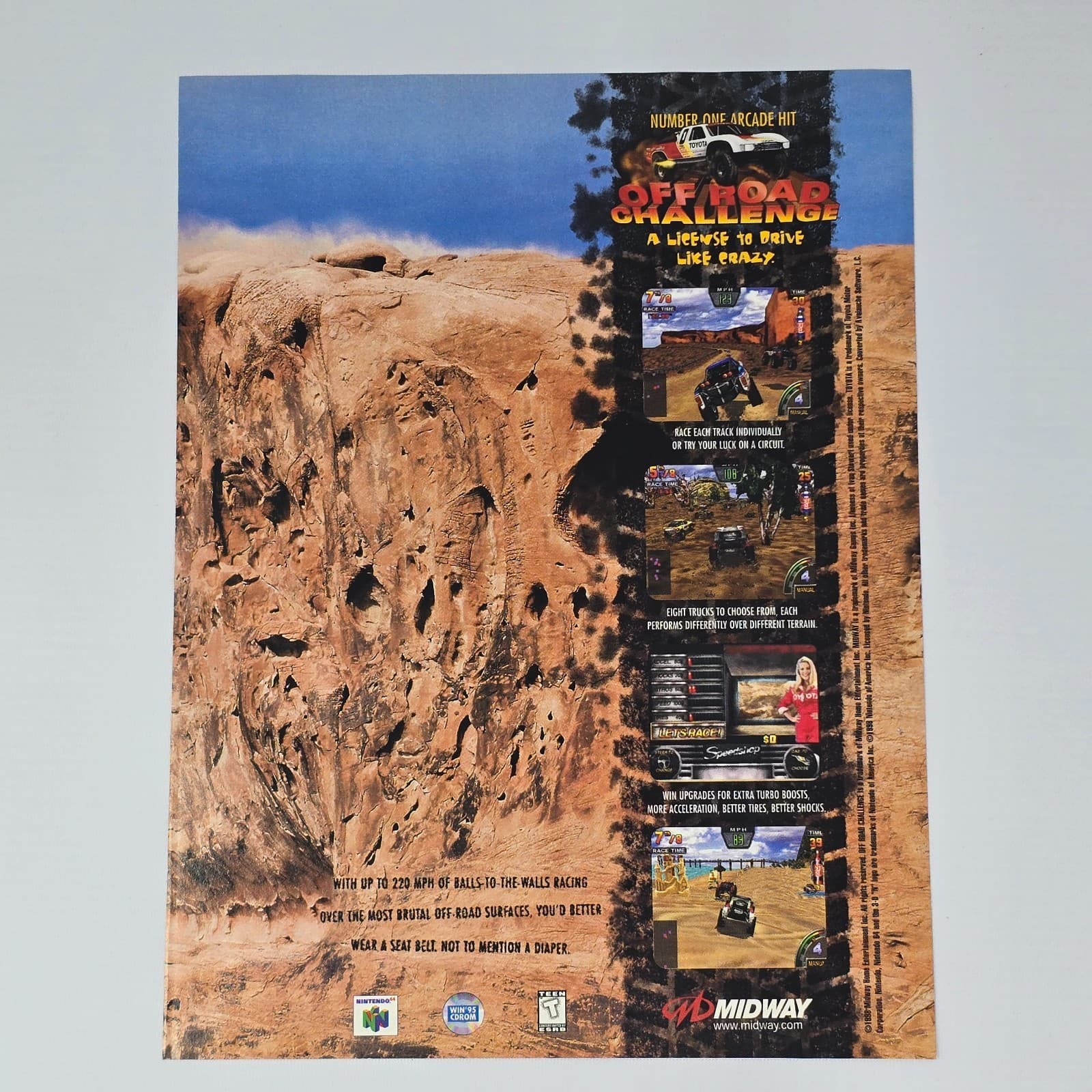 Off Road Challenge Nintendo 64 N64 PC Drive Like Crazy Print Ad/Poster Promo Art