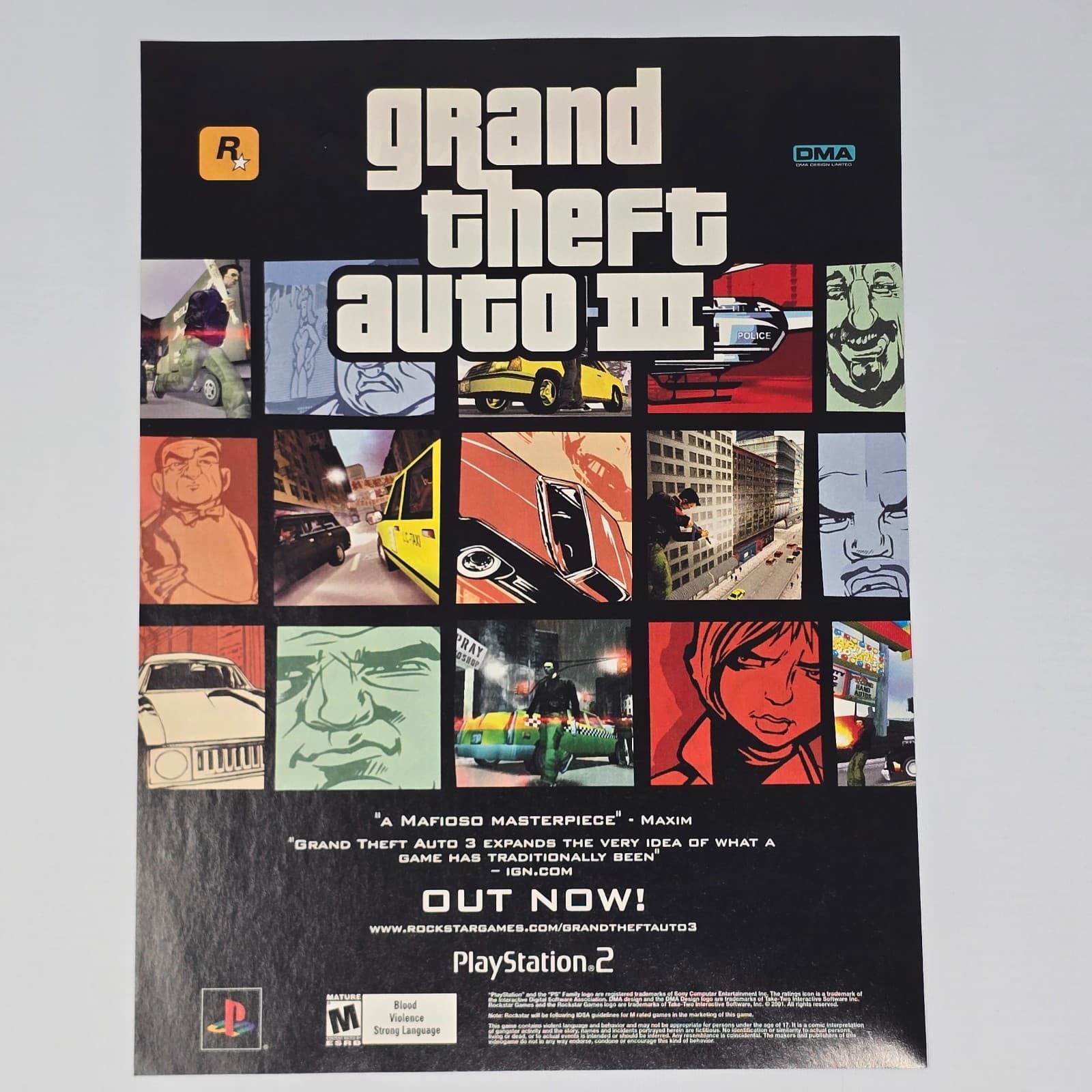 Grand Theft Auto III 3 PlayStation 2 PS2 Masterpiece Print Ad/Poster