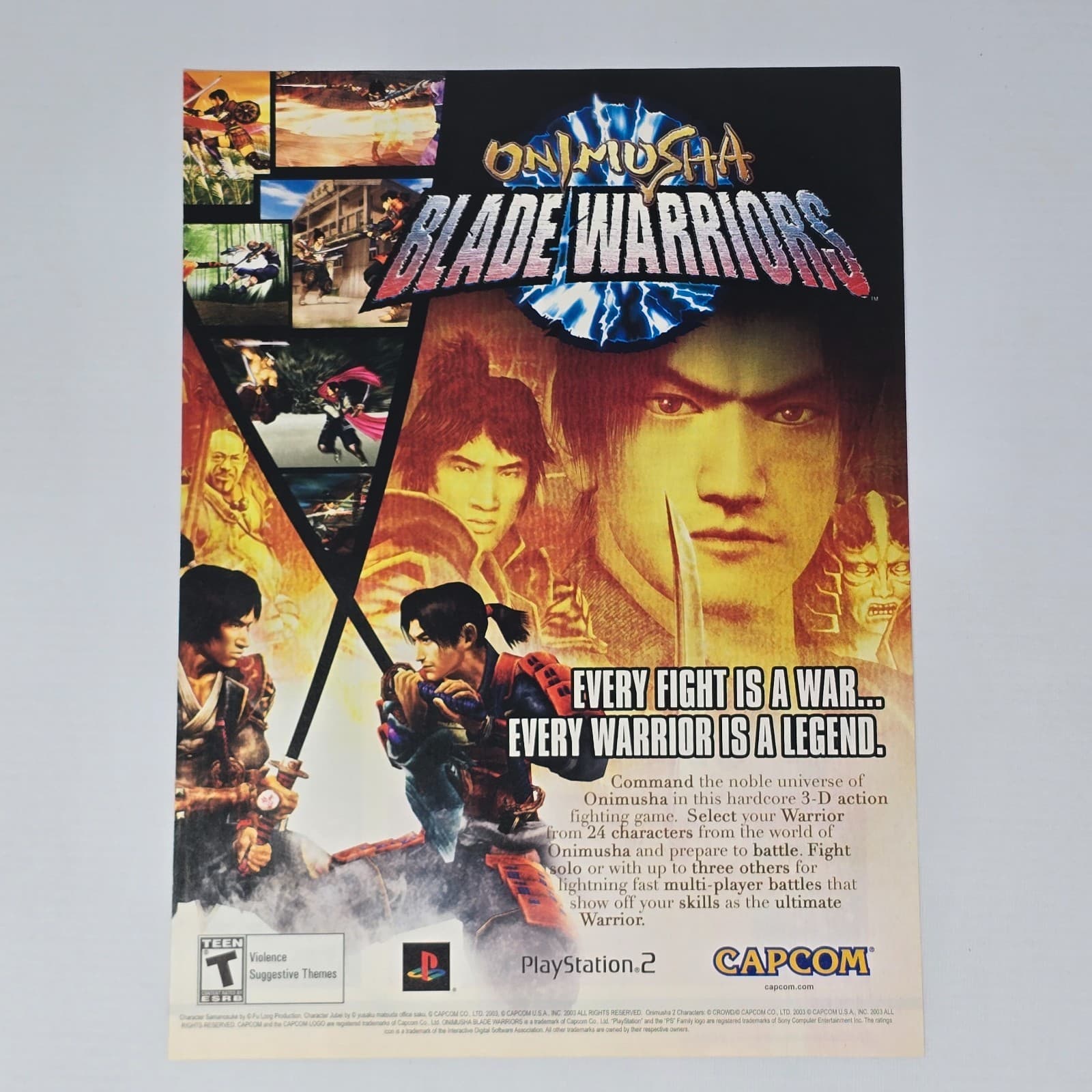 Onimusha Blade Warriors PlayStation 2 PS2 Legend Print Ad/Poster Promo Art