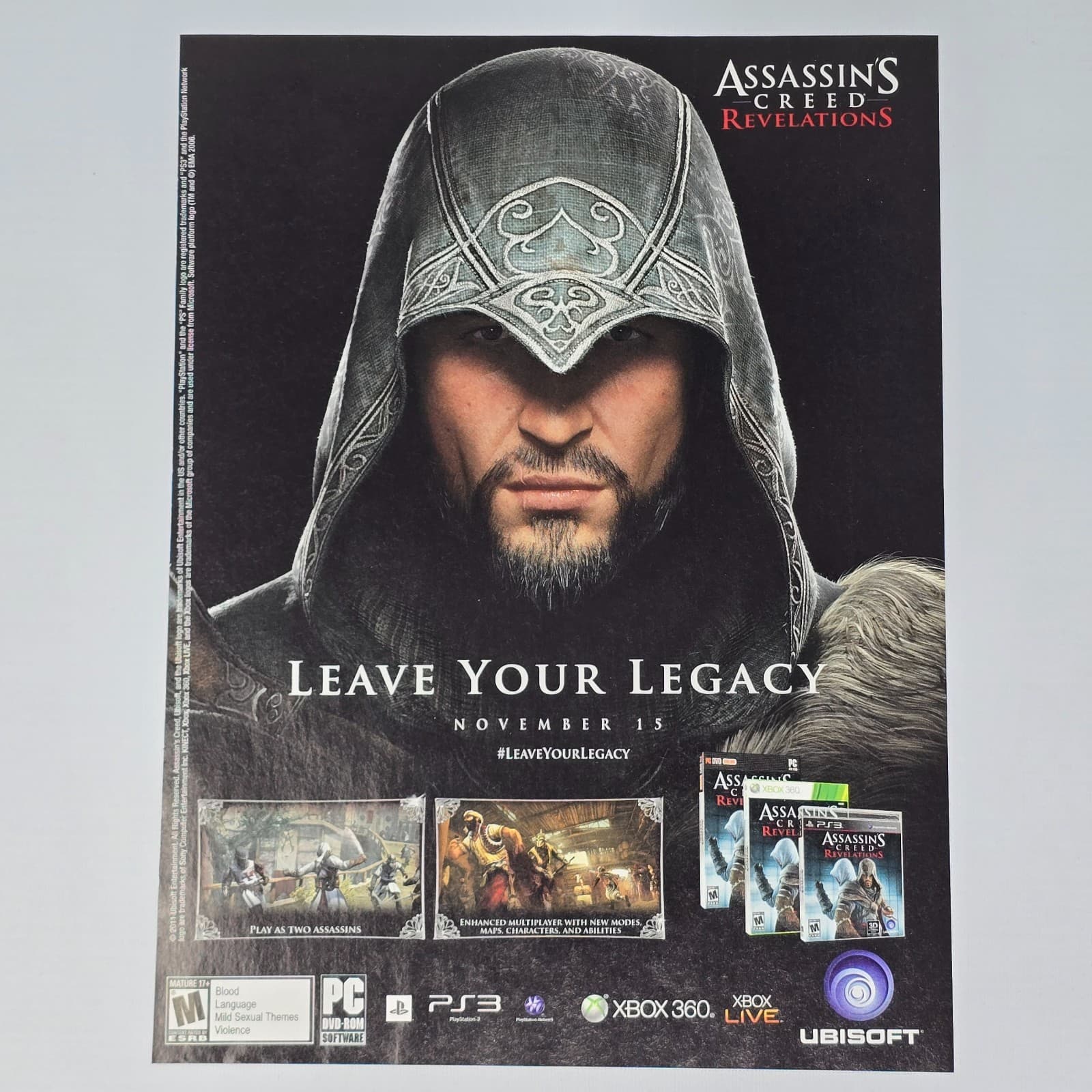 Assassin's Creed Revelations PlayStation 3 PS3 Xbox 360 Legacy Print Ad/Poster