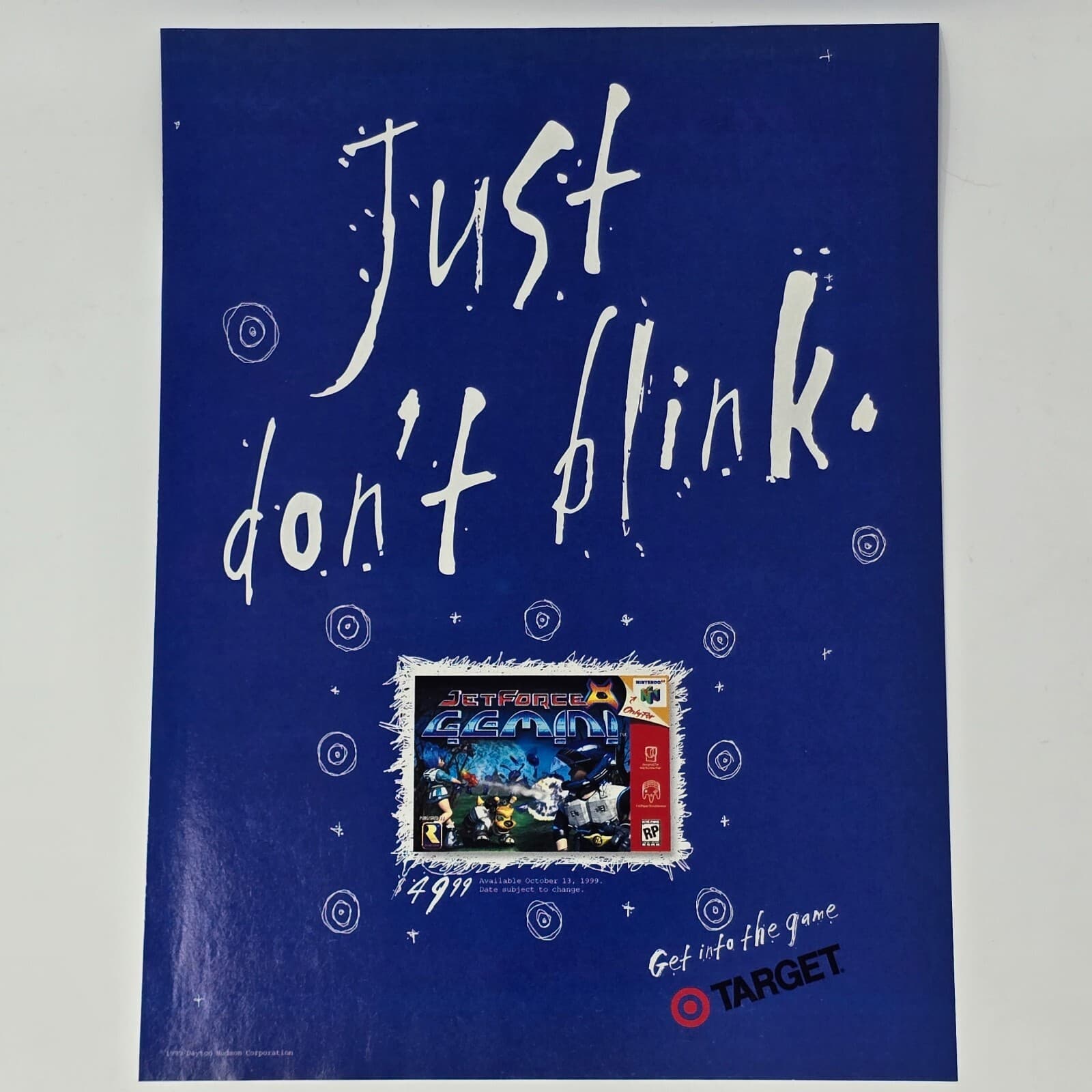 Jet Force Gemini Nintendo 64 N64 Target Don't Blink Print Ad/Poster Promo Art