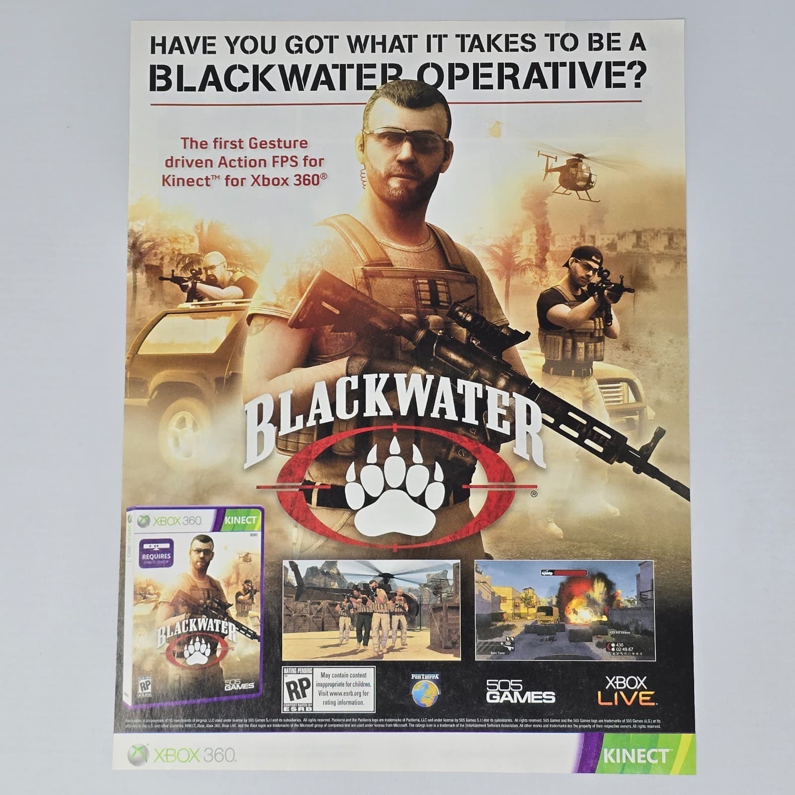 Black Water Xbox 360 Operative Print Ad/Poster