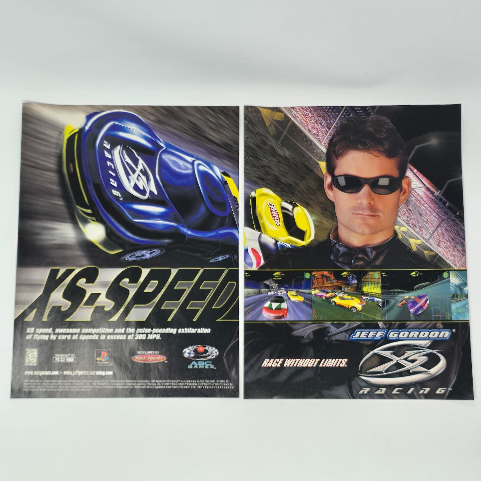 Jeff Gordon XS Racing Sony PS1 PC Without Limits Print Ad/Poster Promo Art