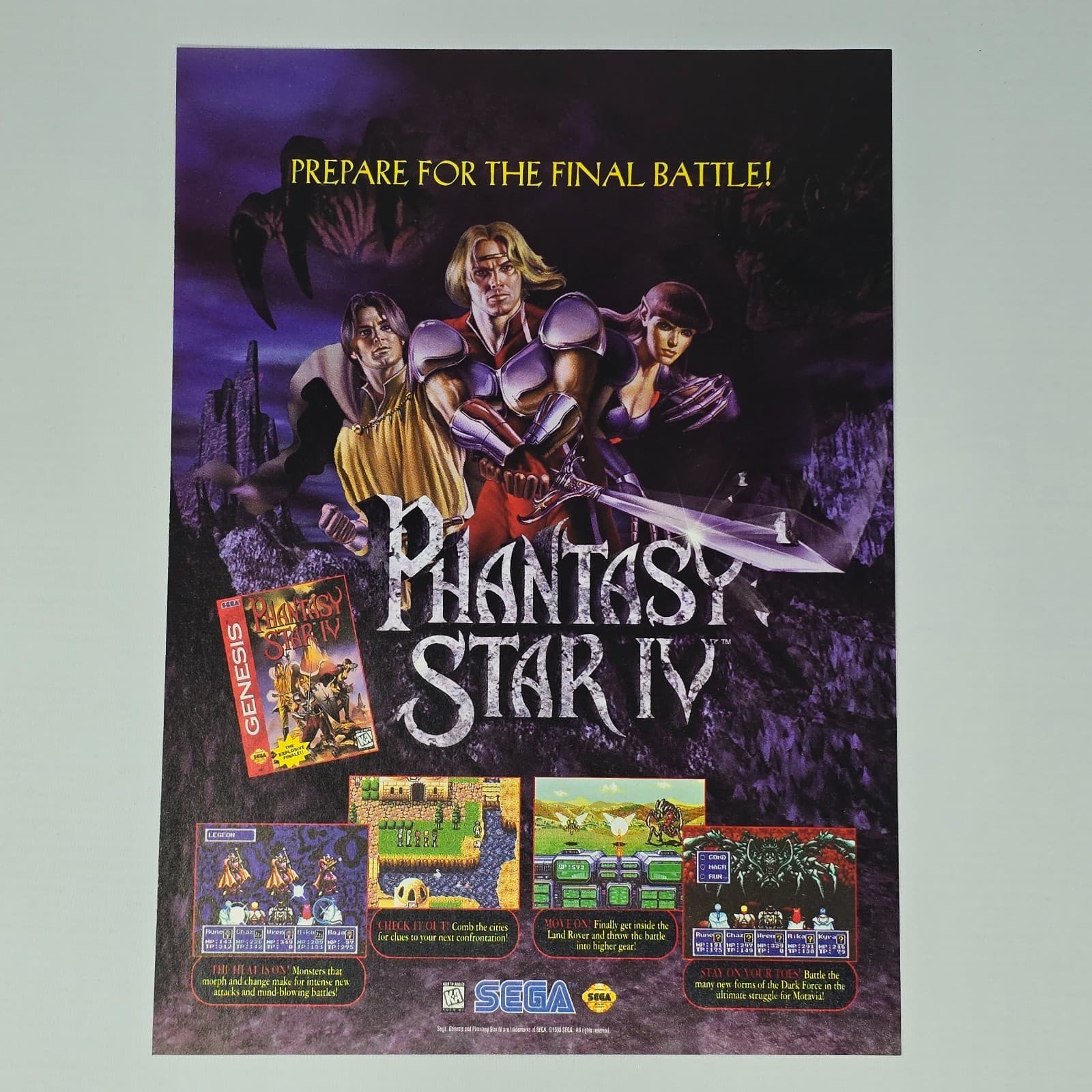 Phantasy Star IV 4 Sega Genesis Final Battle Print Ad/Poster Promo Art