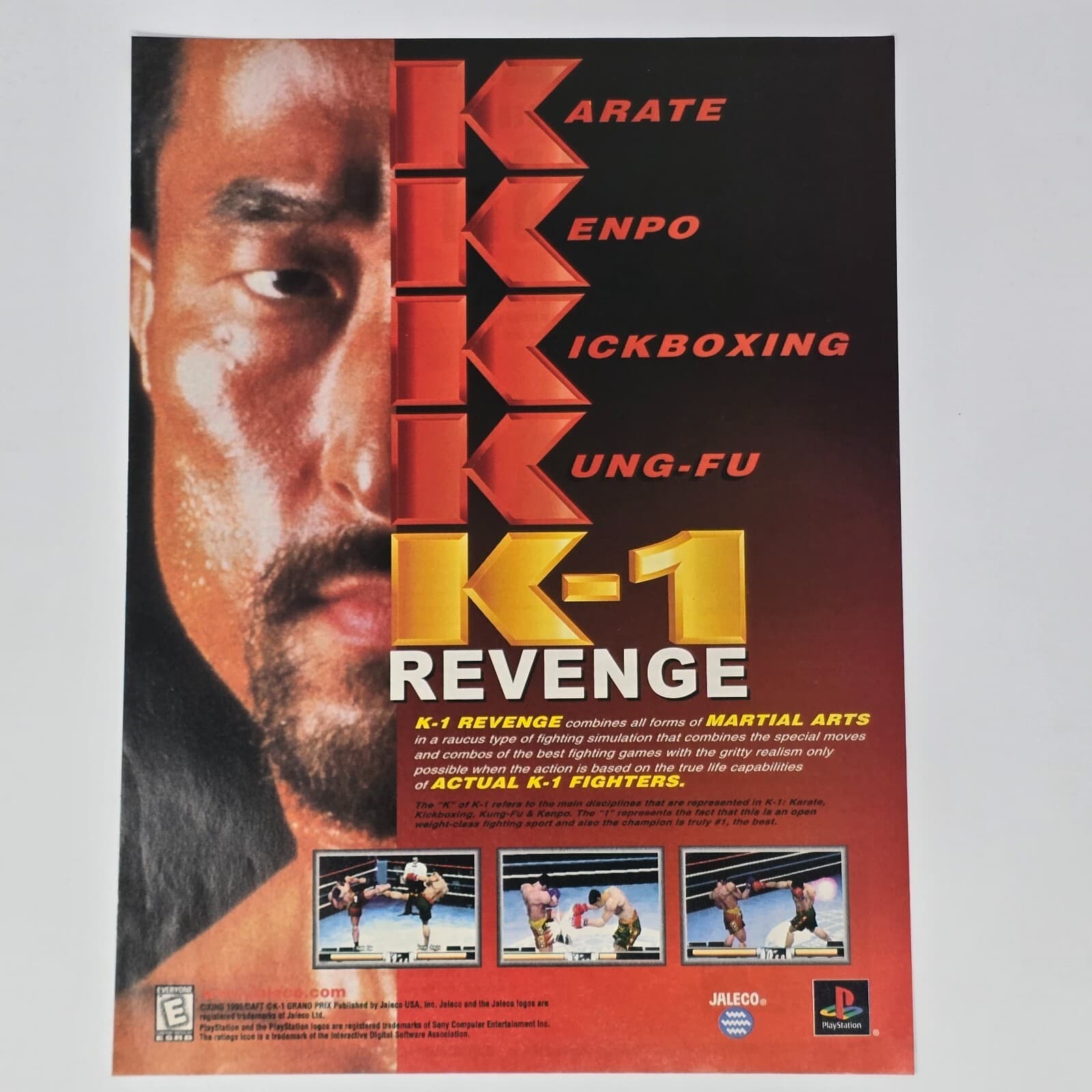 K-1: Revenge Sony PlayStation 1 PS1 Martial Arts Print Ad/Poster Promo Art