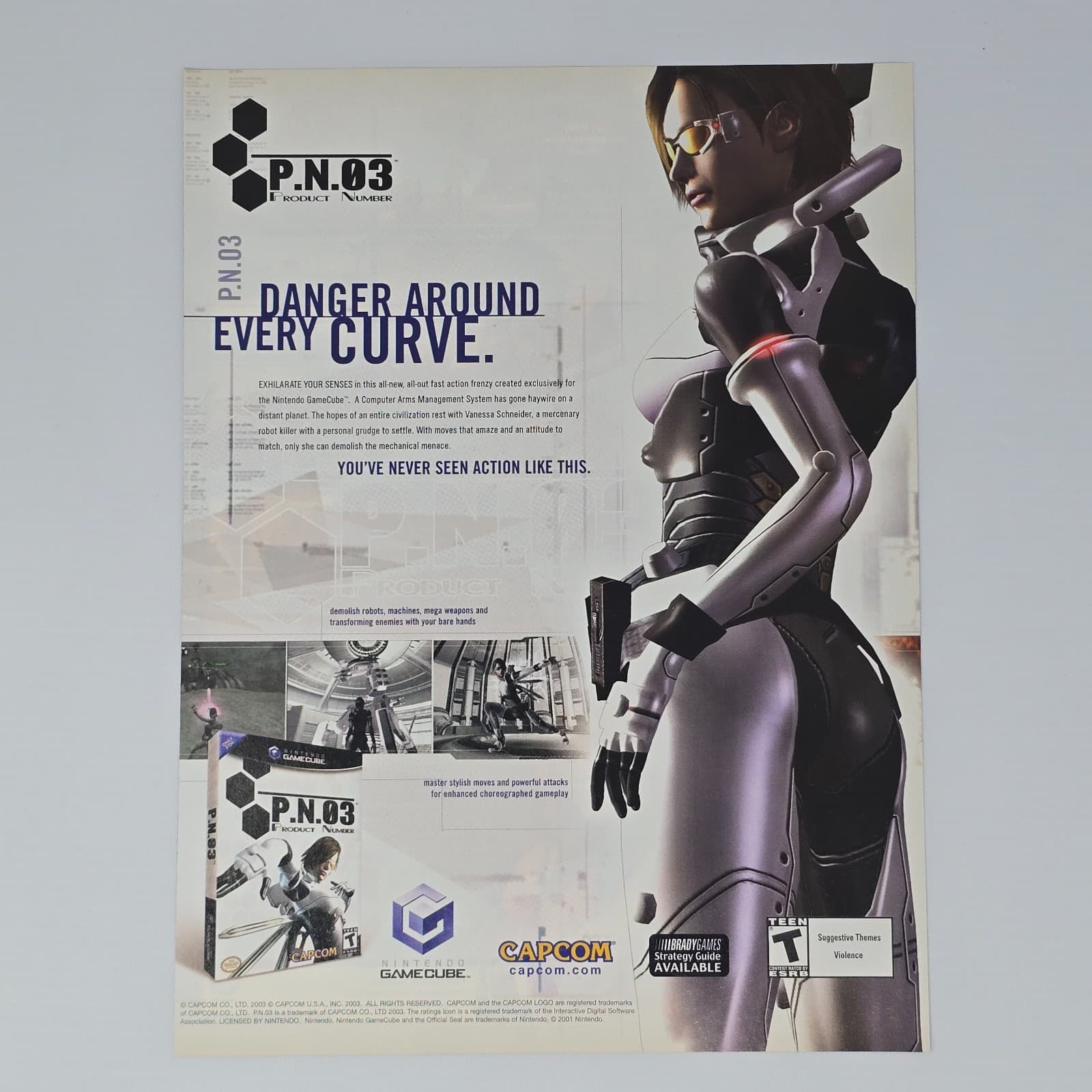 P.N.03 Product Number Nintendo GameCube Curve Print Ad/Poster Promo Art