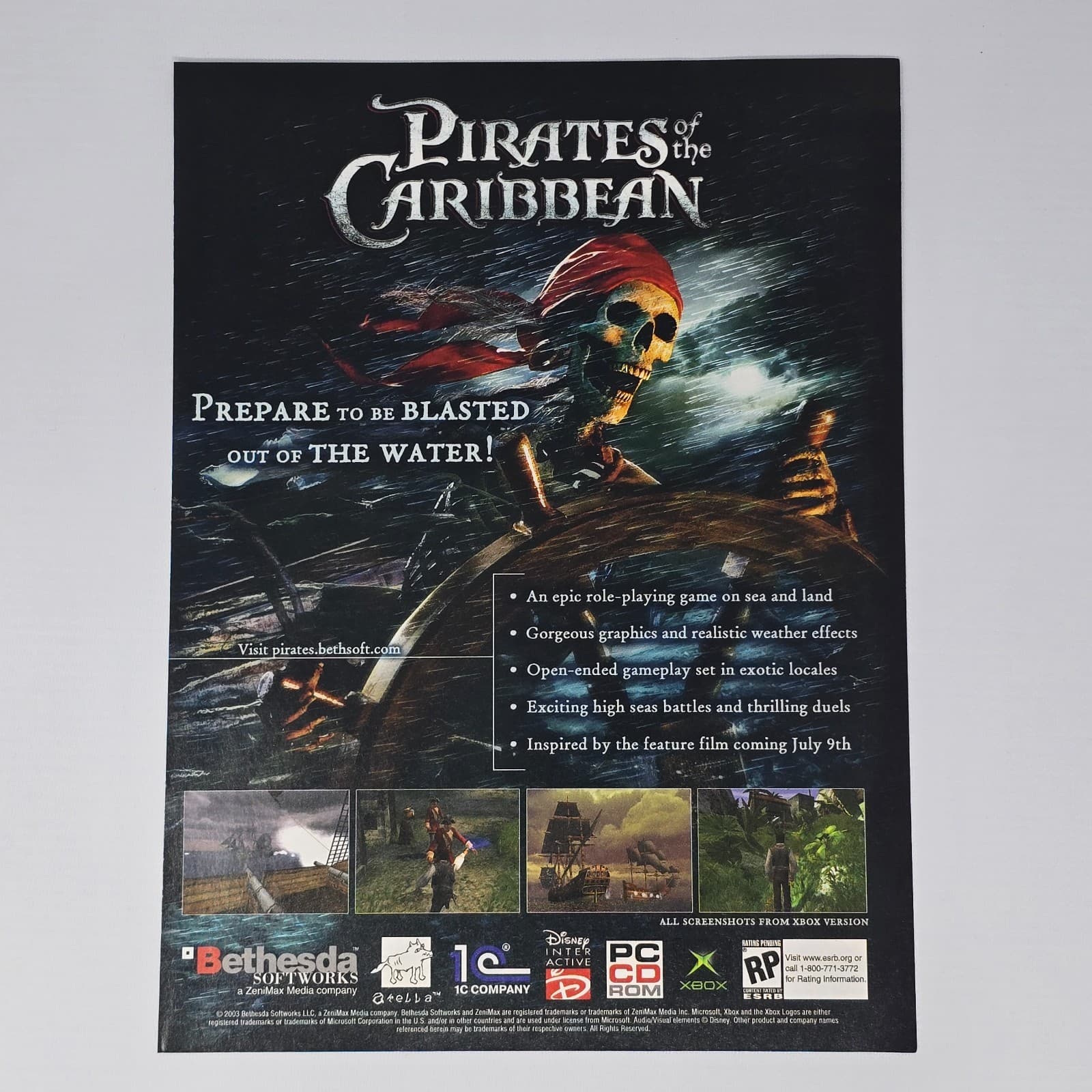 Pirates of the Caribbean Xbox PC Blasted Print Ad/Poster Promo Art
