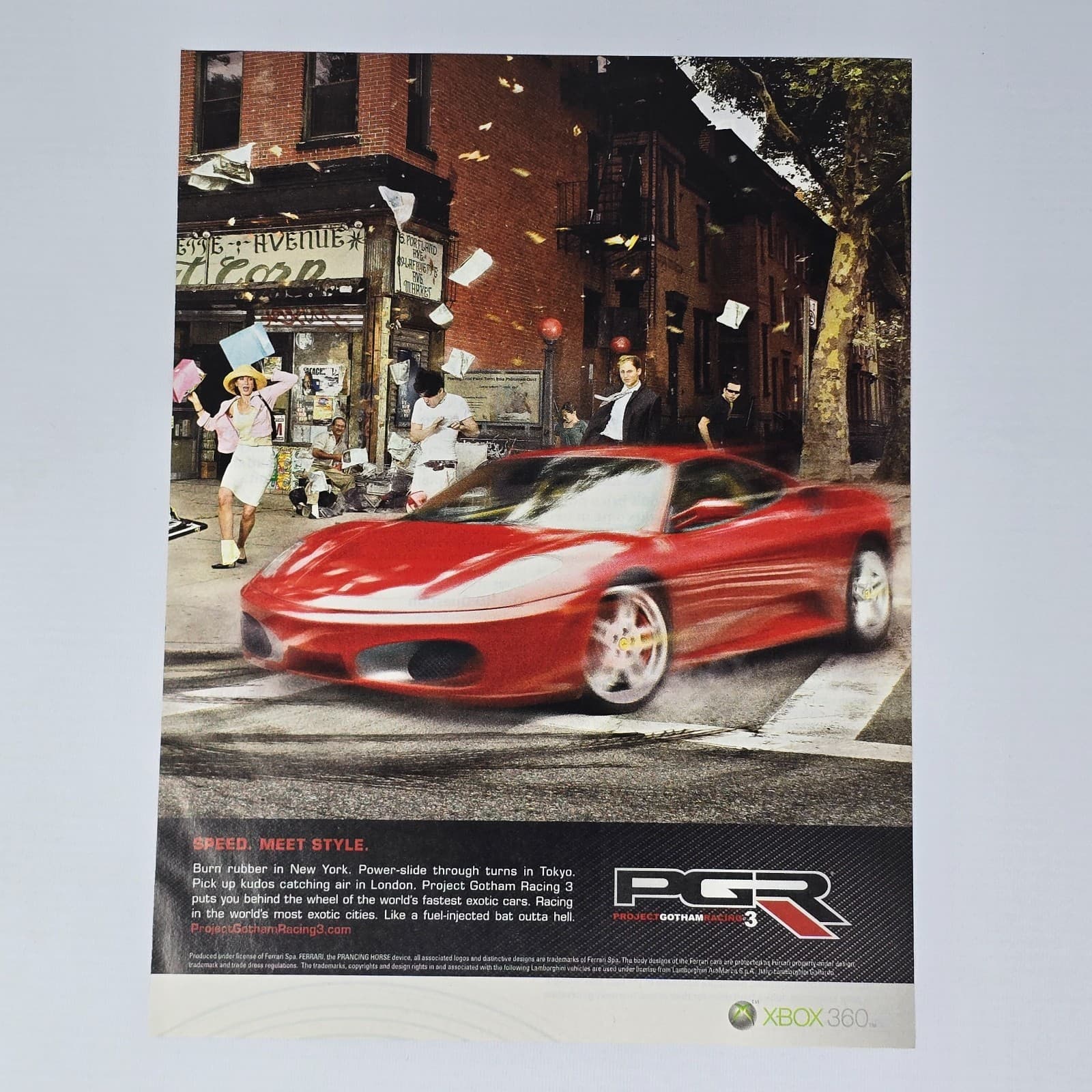 Project Gotham Racing 3 Xbox 360 Speed Print Ad/Poster Promo Art