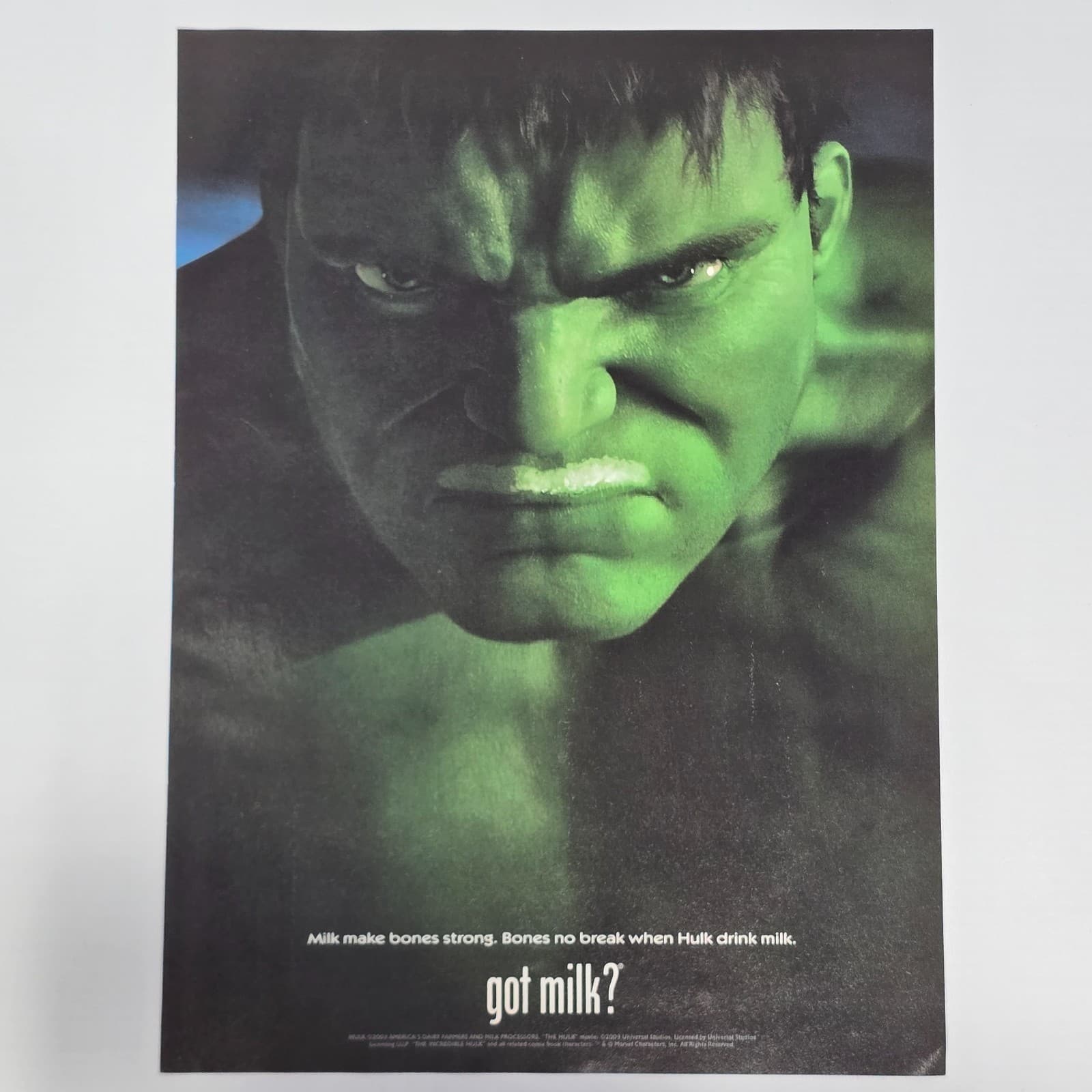 Got Milk Hulk Authentic Magazine Ad