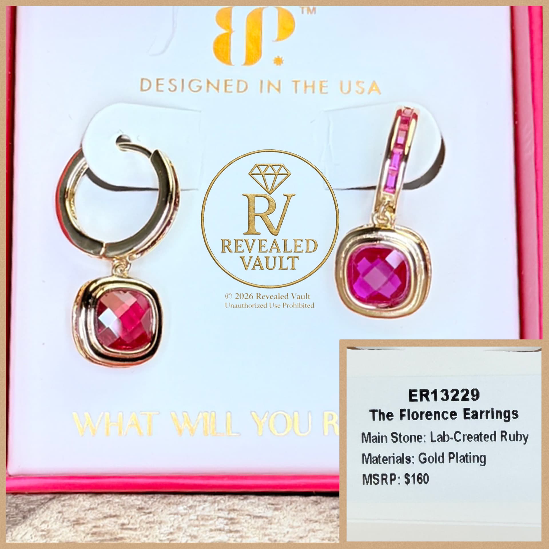 Bomb Party The Florence Earrings July Birthday 2026 Gold Ruby