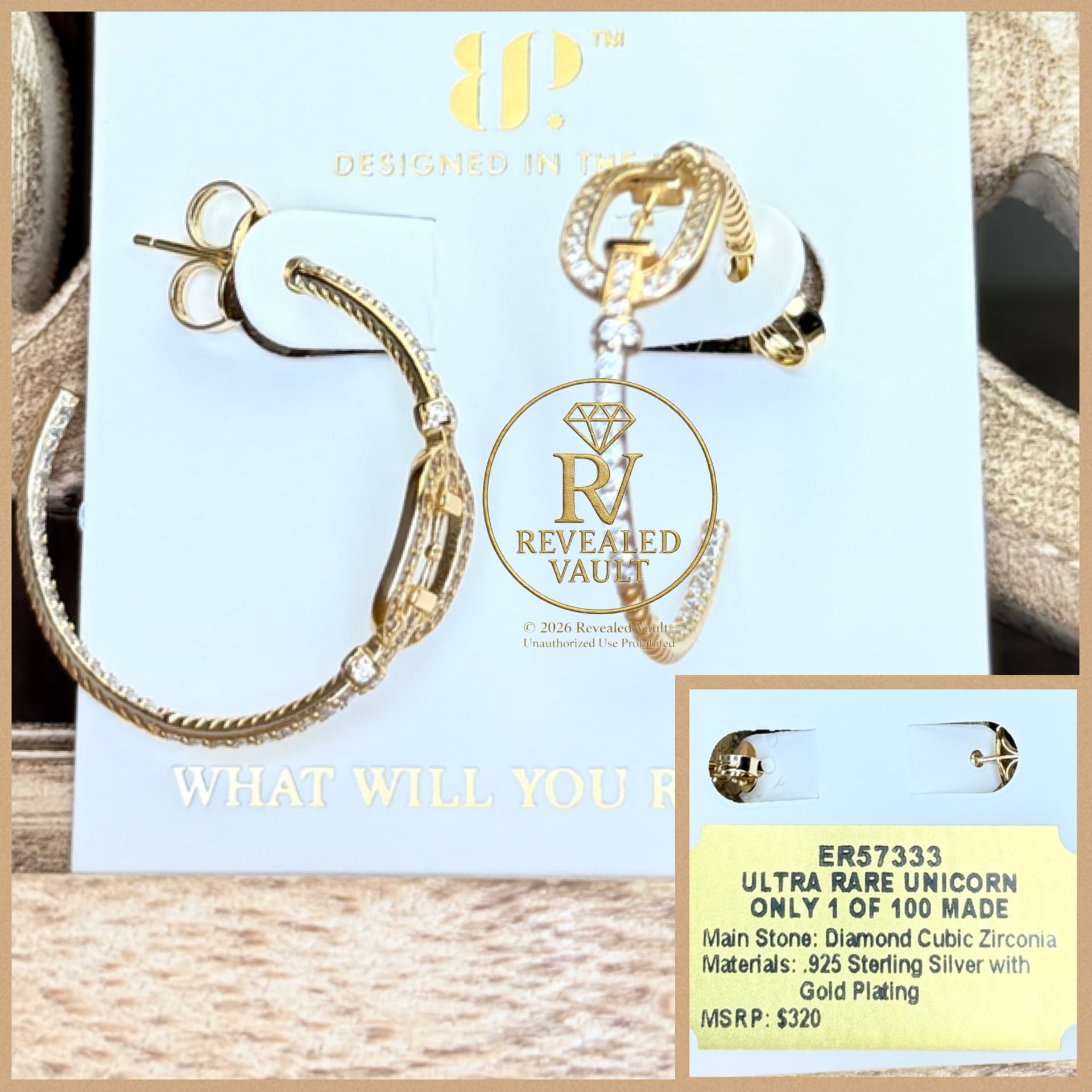 Bomb Party Ultra Rare Unicorn Earrings Sterling Club Vermeil