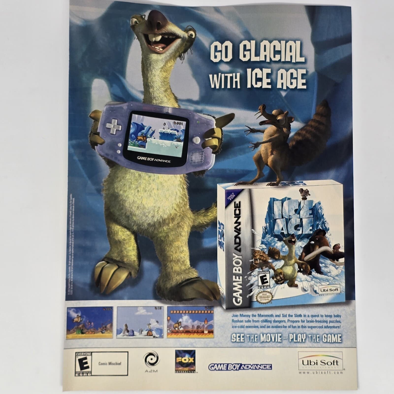 Ice Age Nintendo GameBoy Advance Go Glacial Print Ad/Poster Official Promo Art