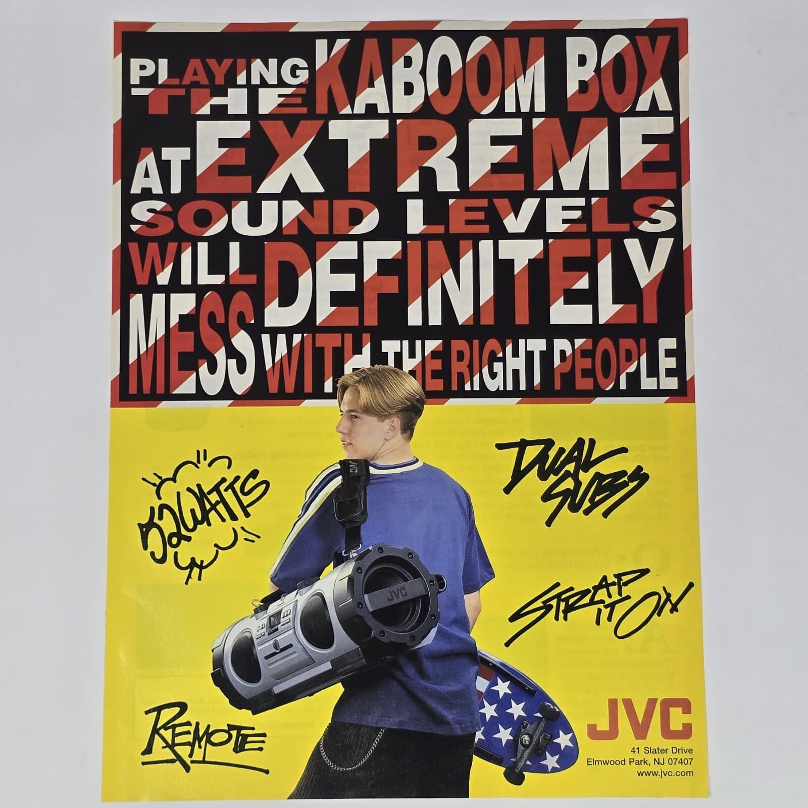JVC Kaboom Box Extreme Sound Print Ad/Poster Official Promo Art