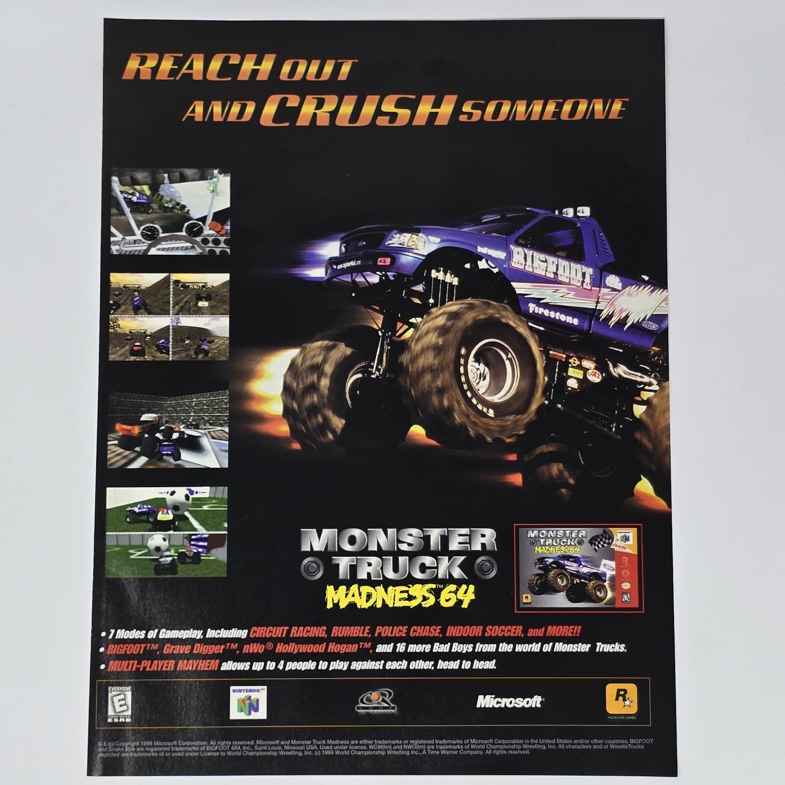 Monster Truck Madness 64 Nintendo N64 Reach Out Print Ad/Poster Official Promo
