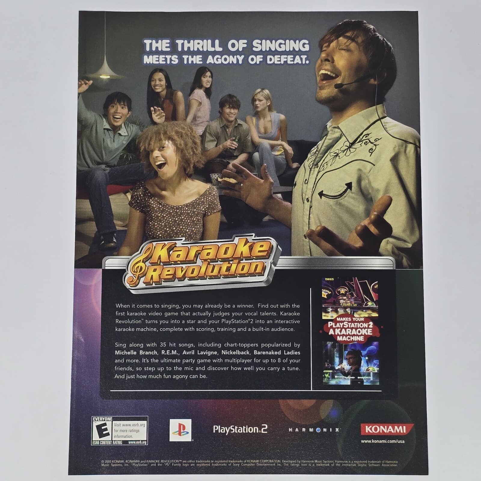 Karaoke Revolution PlayStation PS2 The Thrill Print Ad/Poster Official Promo Art