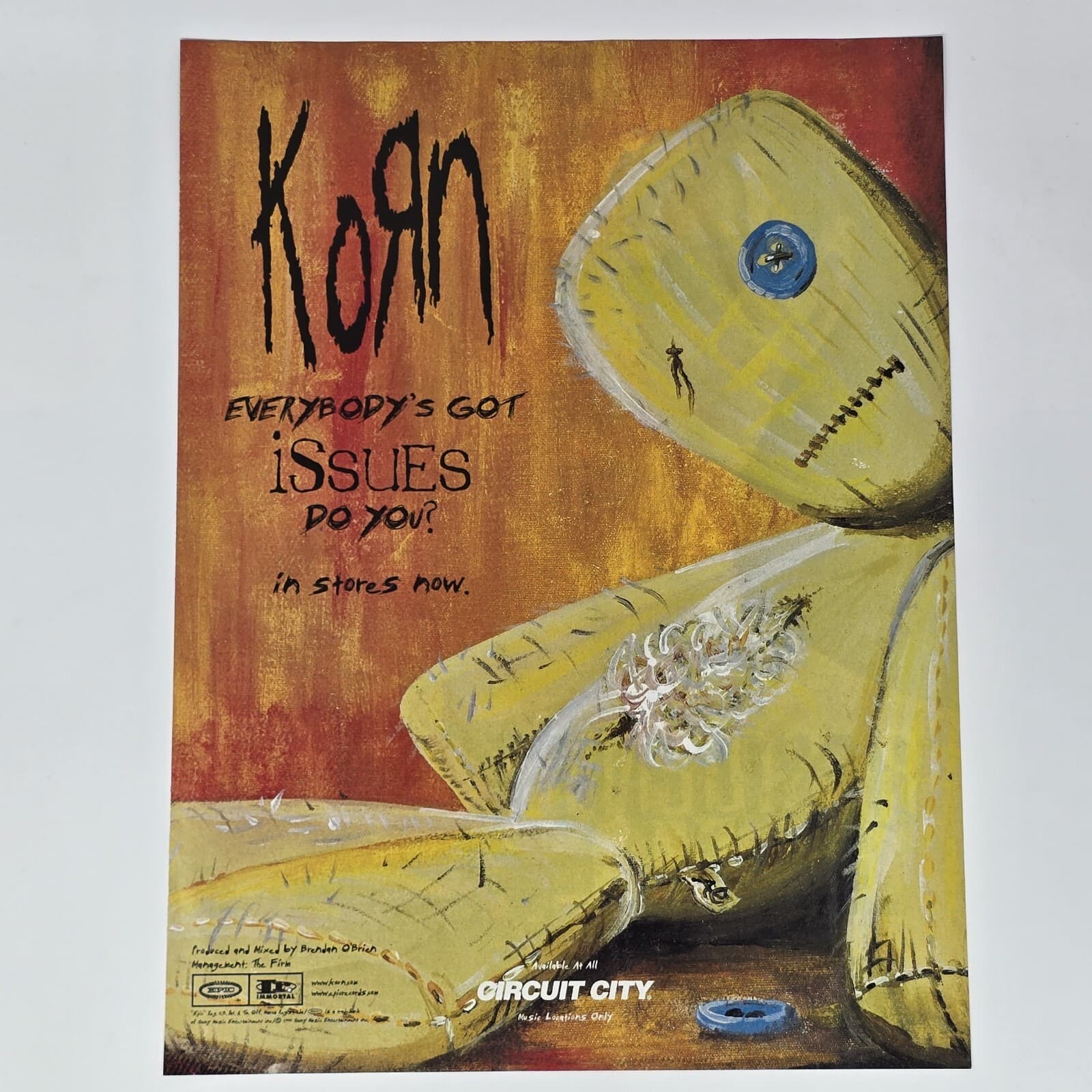 Korn Issues CD Album Circuit City Do You? Print Ad/Poster Official Promo Art