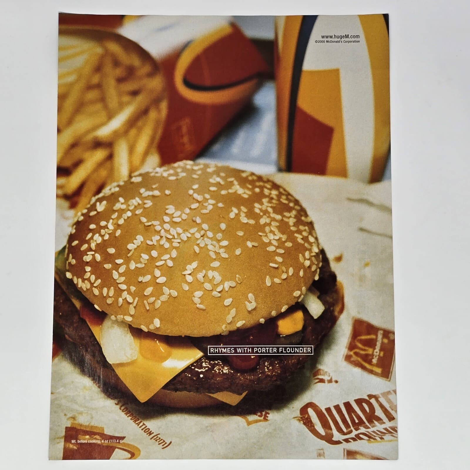 McDonalds Quarter Pounder Hamburger Rhymes Print Ad/Poster Official Promo Art